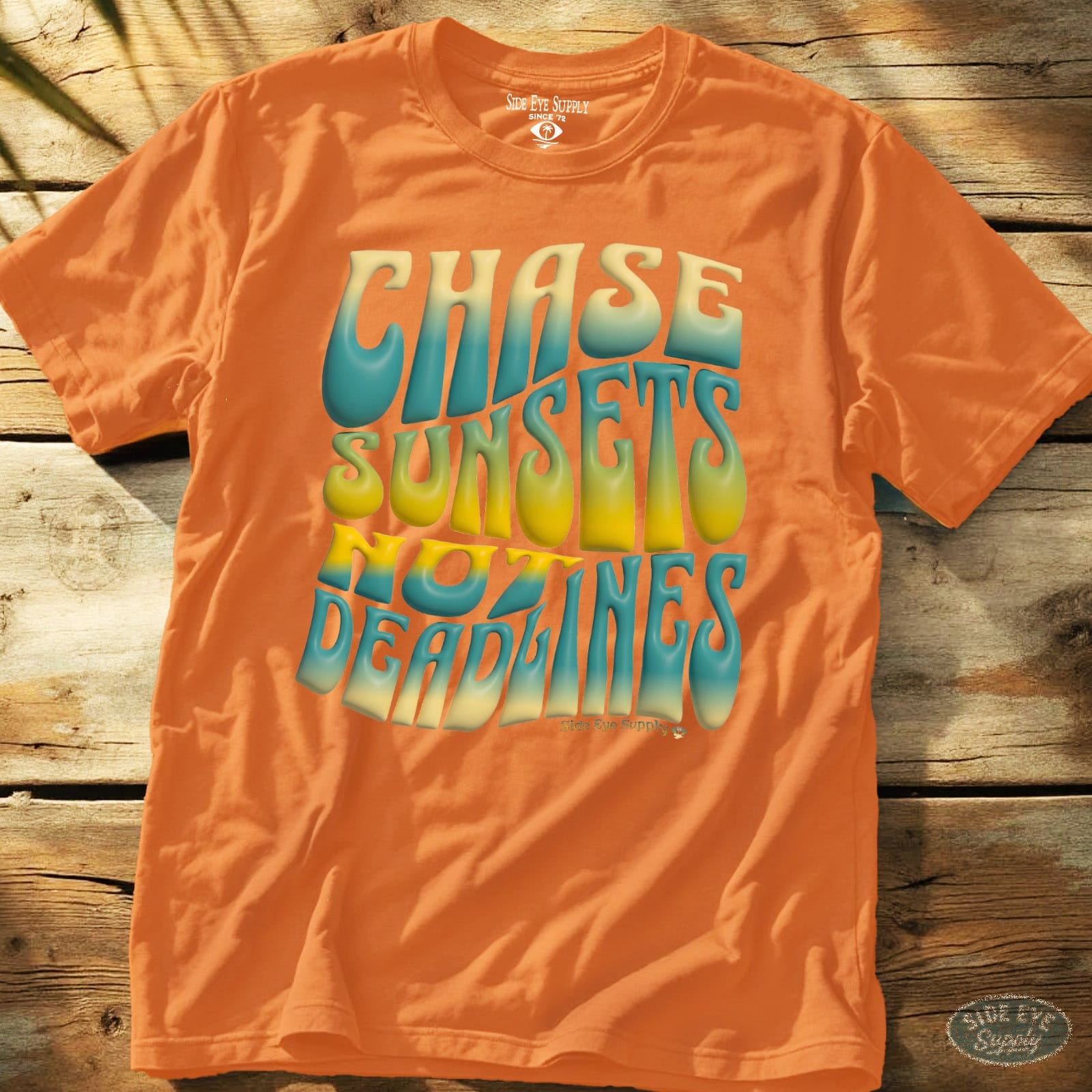 Chase Sunsets Tee Orange / S - by Side Eye Supply - Surf Beach Life Apparel