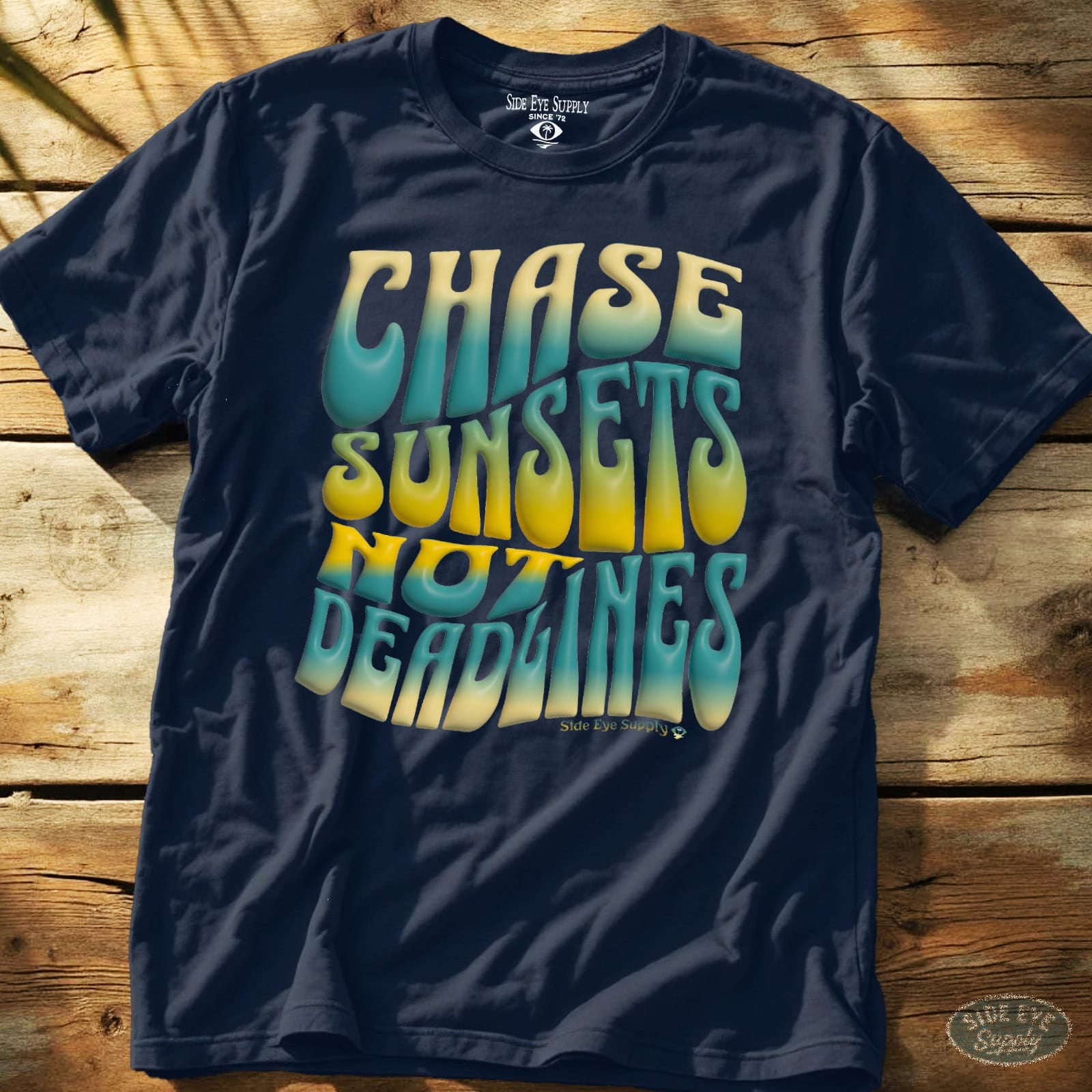 Chase Sunsets Tee Navy / S - by Side Eye Supply - Surf Beach Life Apparel