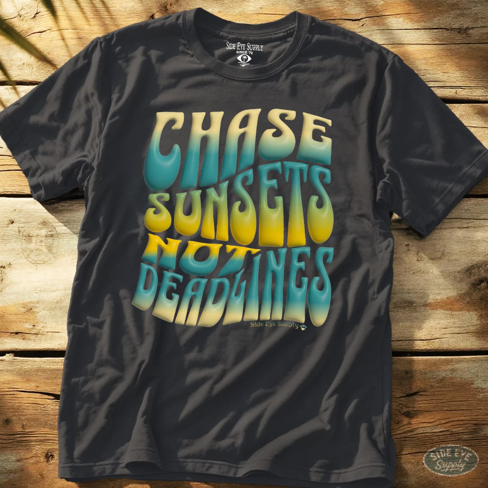 Chase Sunsets Tee Charcoal / S - by Side Eye Supply - Surf Beach Life Apparel