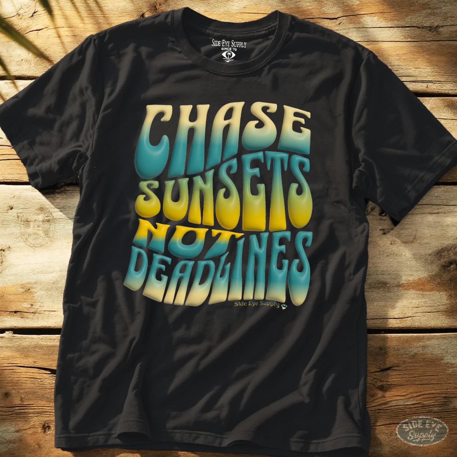 Chase Sunsets Tee Black / S - by Side Eye Supply - Surf Beach Life Apparel