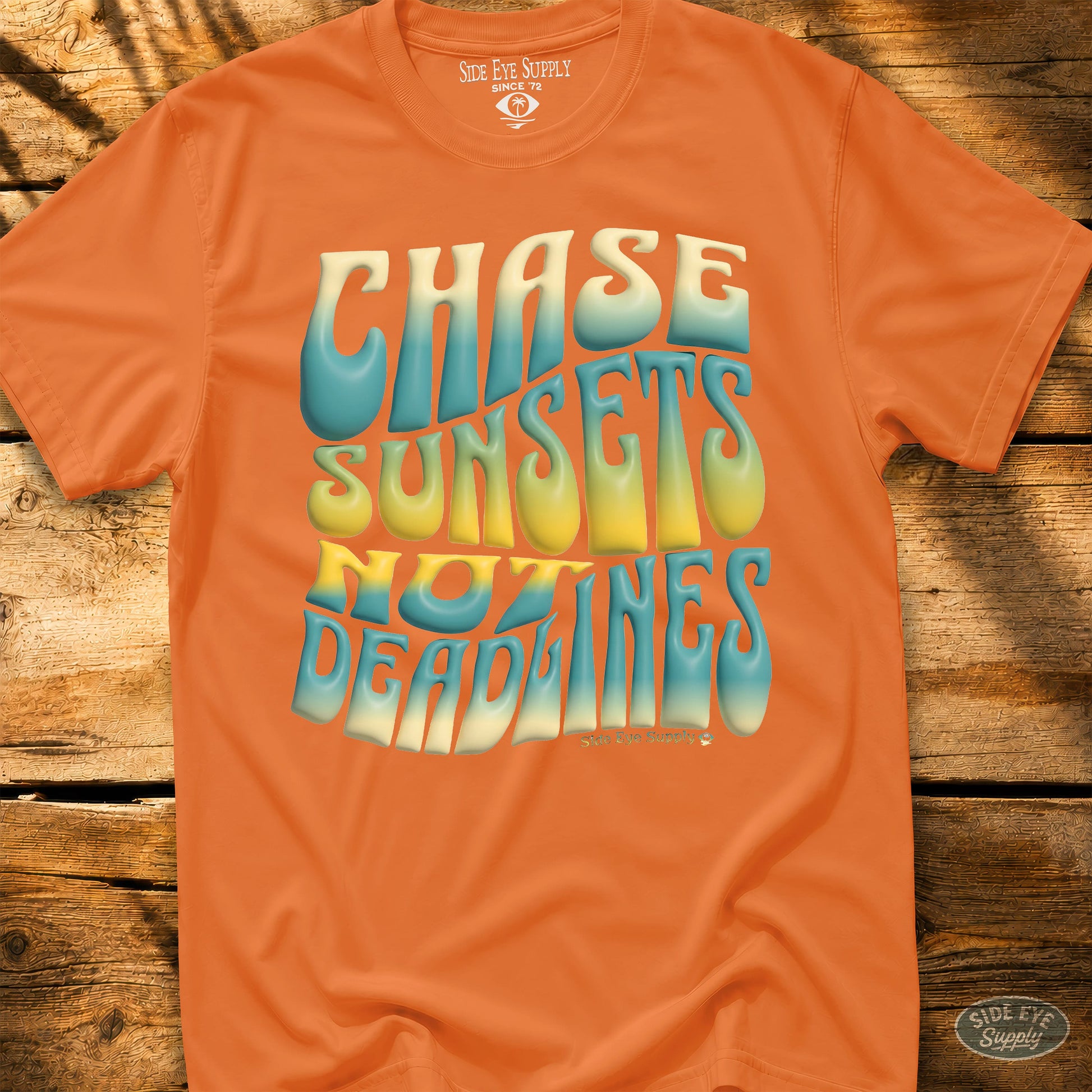 Chase Sunsets Tee Orange / S - by Side Eye Supply - Surf Beach Life Apparel