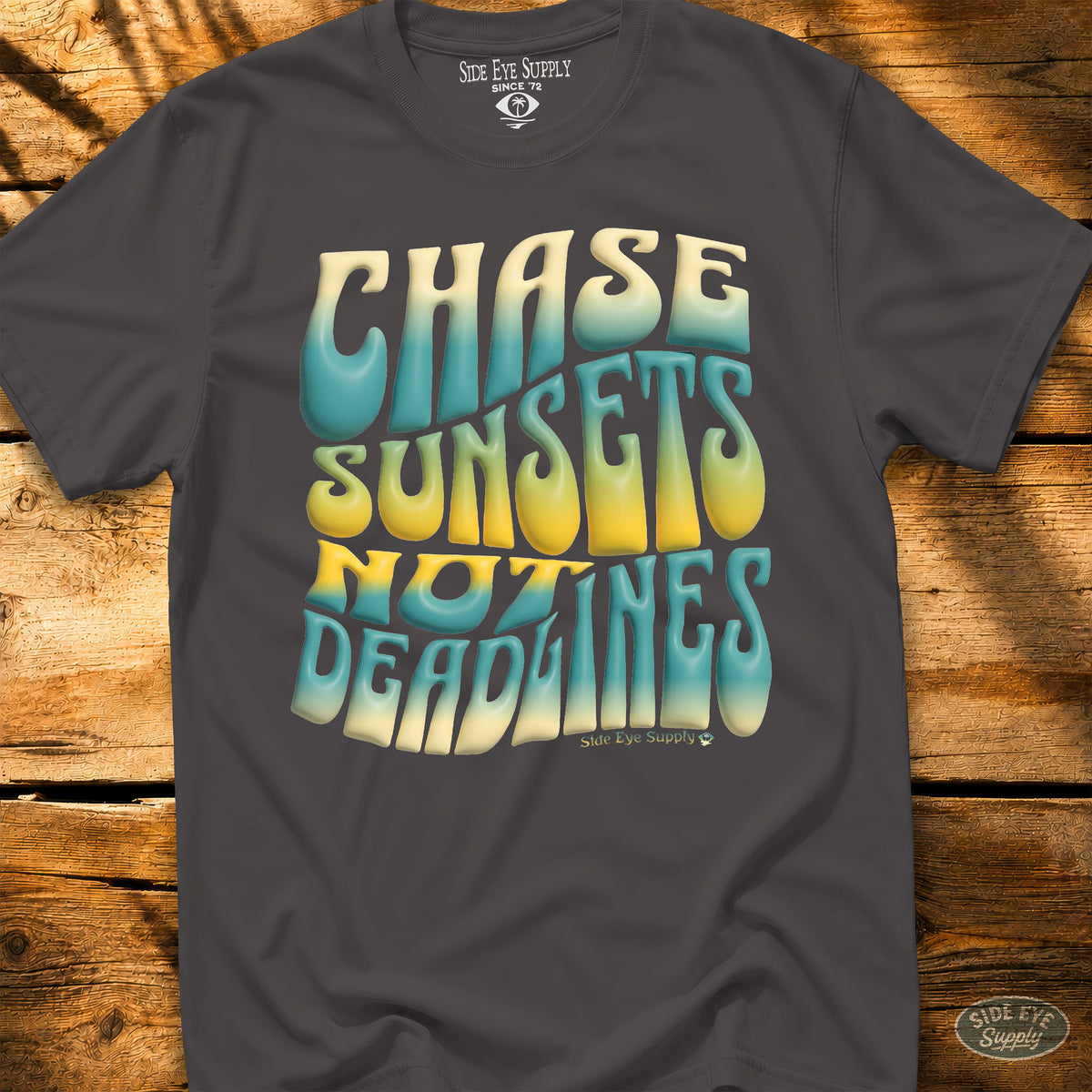 Chase Sunsets Tee Charcoal / S - by Side Eye Supply - Surf Beach Life Apparel