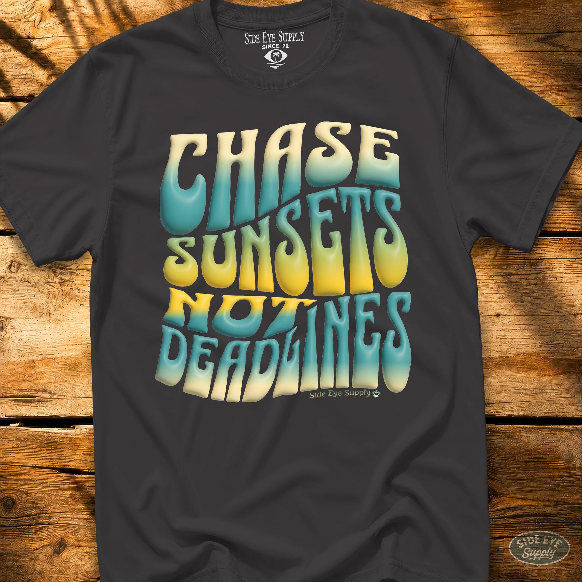 Chase Sunsets Tee Black / S - by Side Eye Supply - Surf Beach Life Apparel