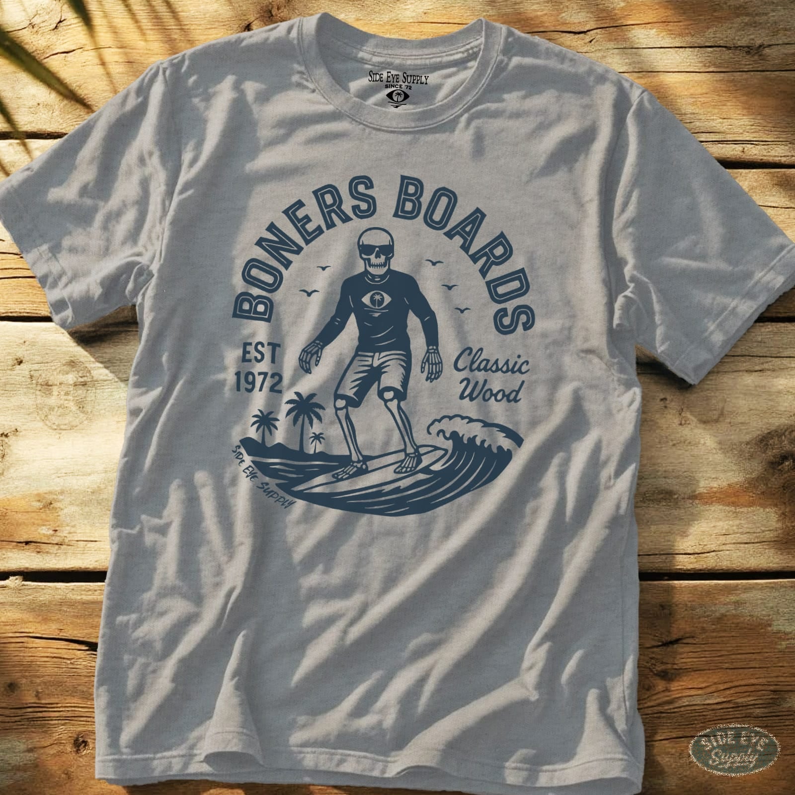 Classic Wood Tee Sport Grey / S - by Side Eye Supply - Surf Beach Life Apparel