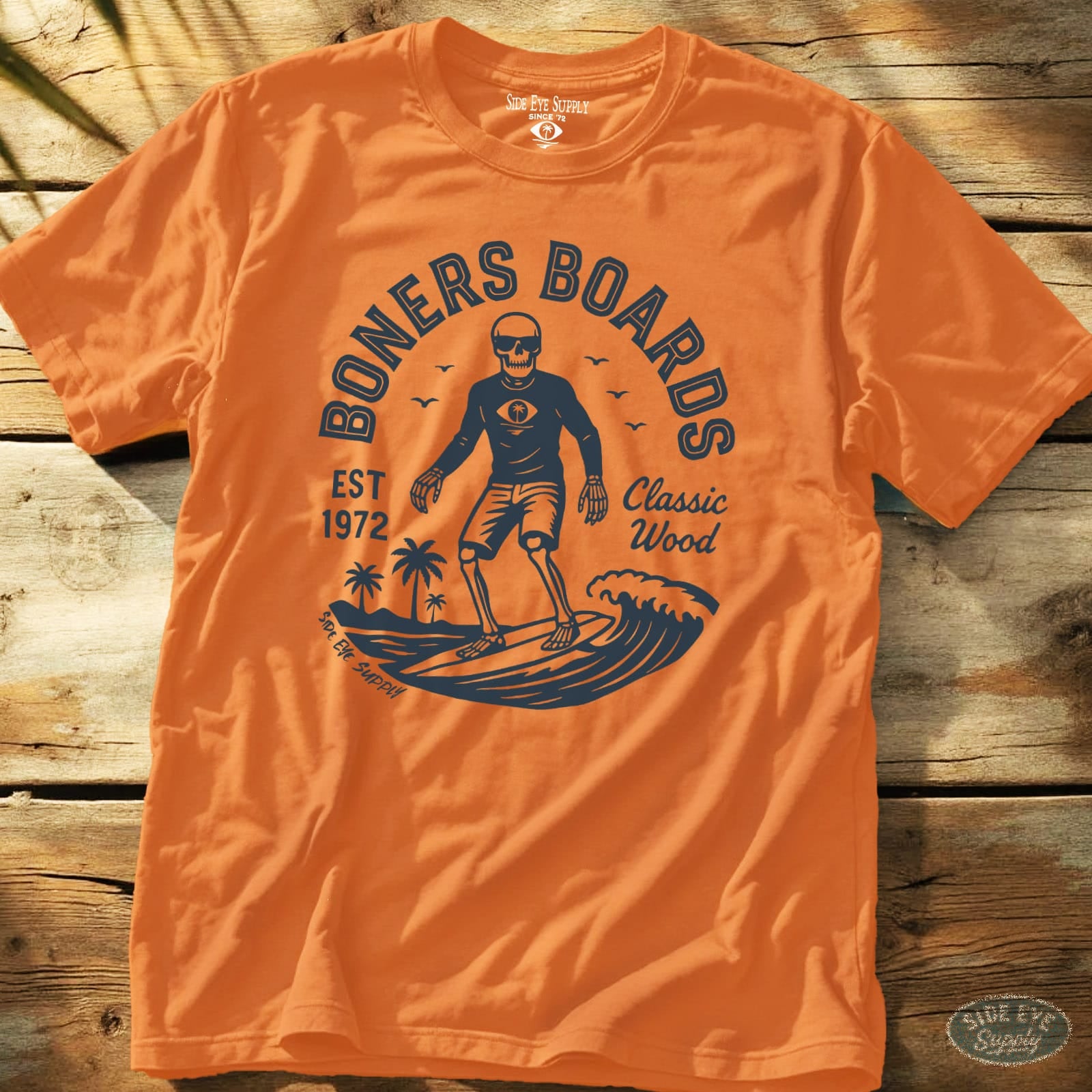 Classic Wood Tee Orange / S - by Side Eye Supply - Surf Beach Life Apparel
