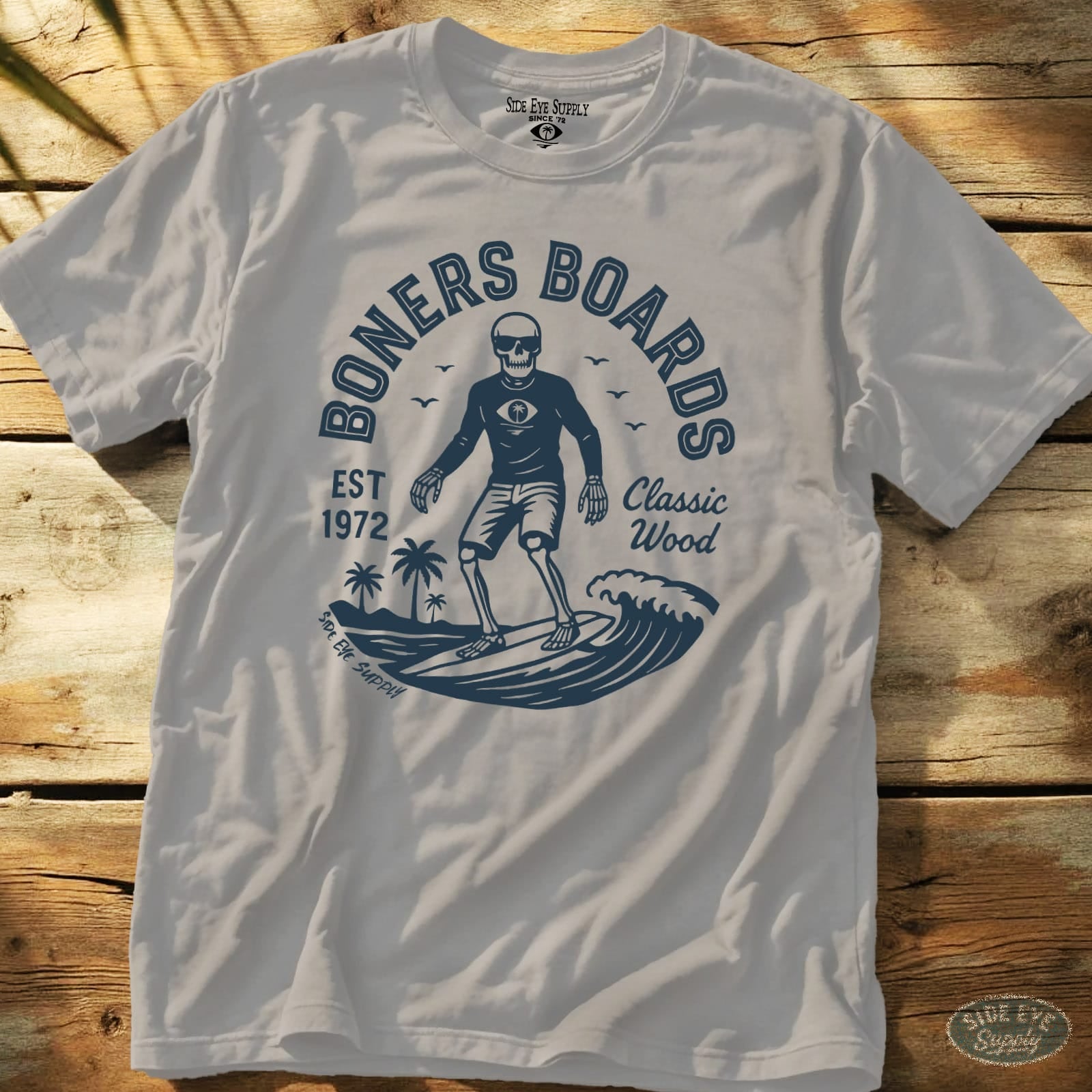 Classic Wood Tee Ice Grey / S - by Side Eye Supply - Surf Beach Life Apparel