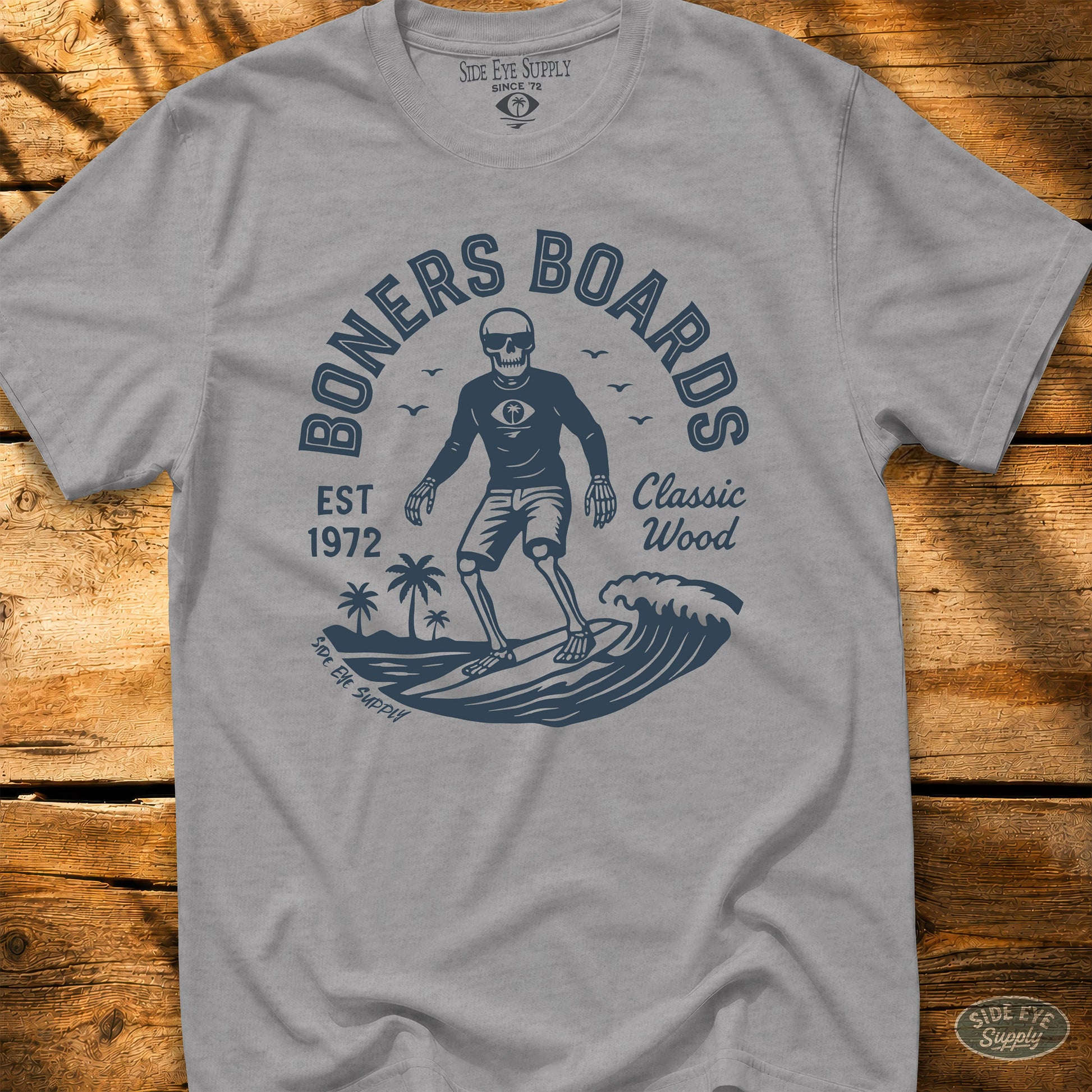 Classic Wood Tee Sport Grey / S - by Side Eye Supply - Surf Beach Life Apparel