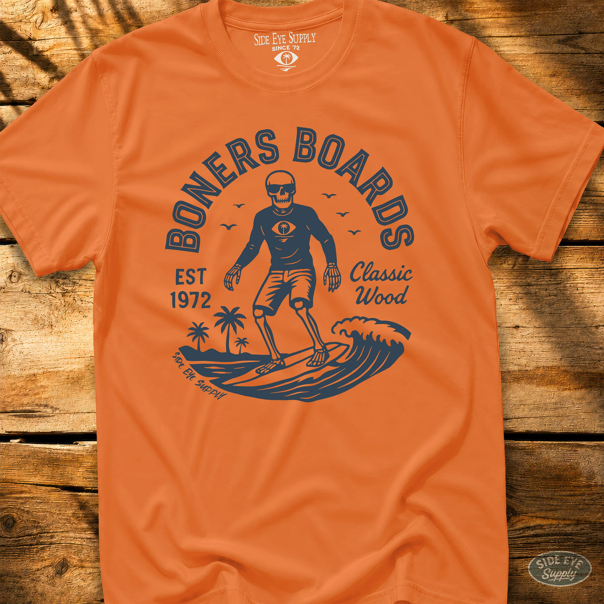 Classic Wood Tee Orange / S - by Side Eye Supply - Surf Beach Life Apparel