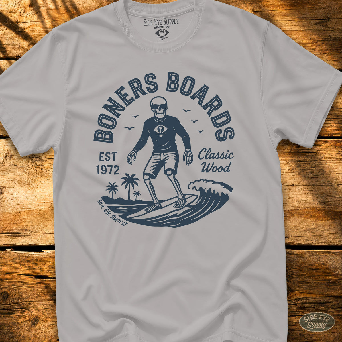 Classic Wood Tee Ice Grey / S - by Side Eye Supply - Surf Beach Life Apparel