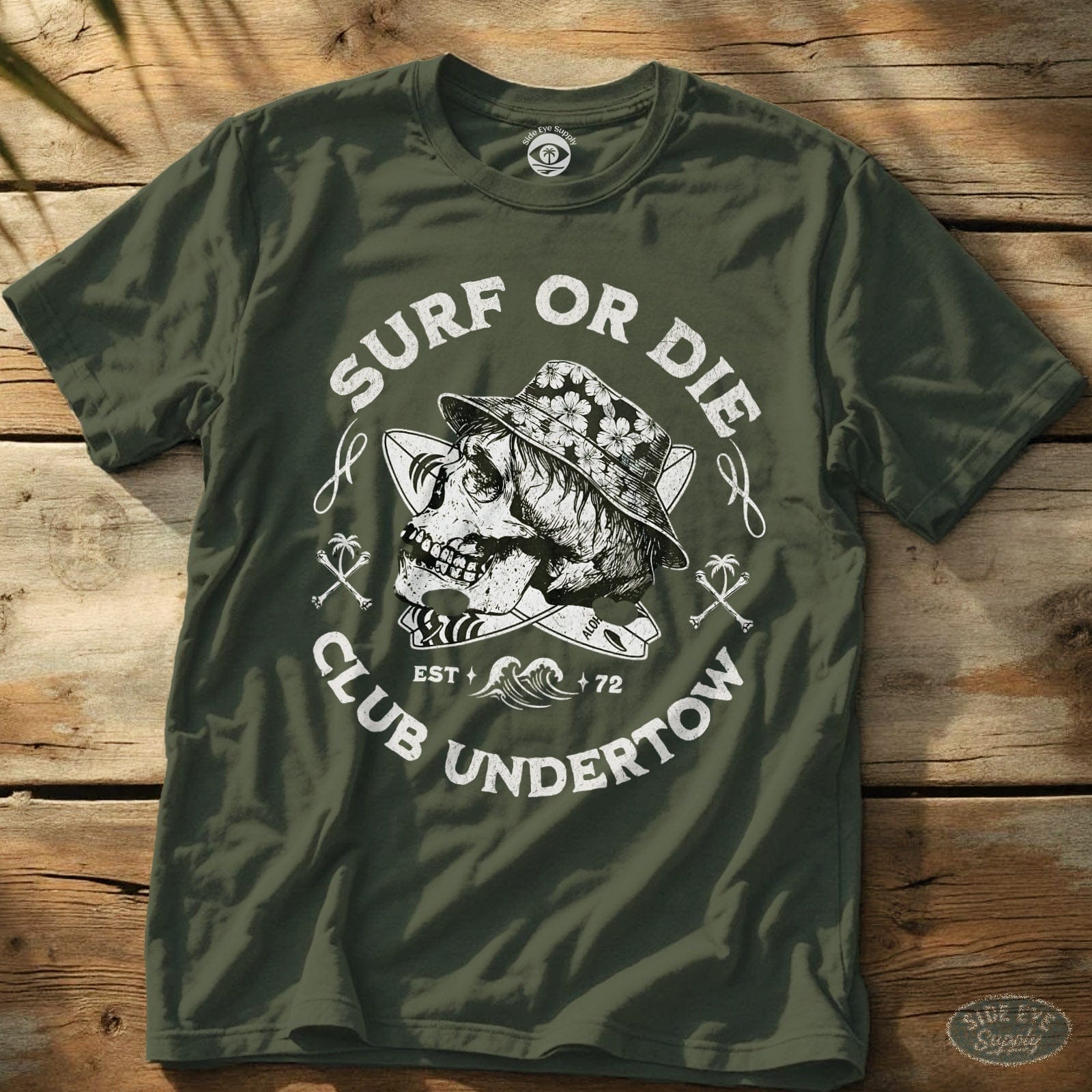 Club Undertow Tee Military Green / S - by Side Eye Supply - Surf Beach Life Apparel