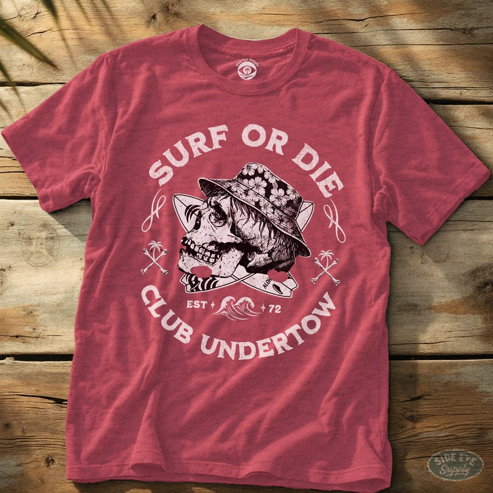 Club Undertow Tee Heather Red / S - by Side Eye Supply - Surf Beach Life Apparel