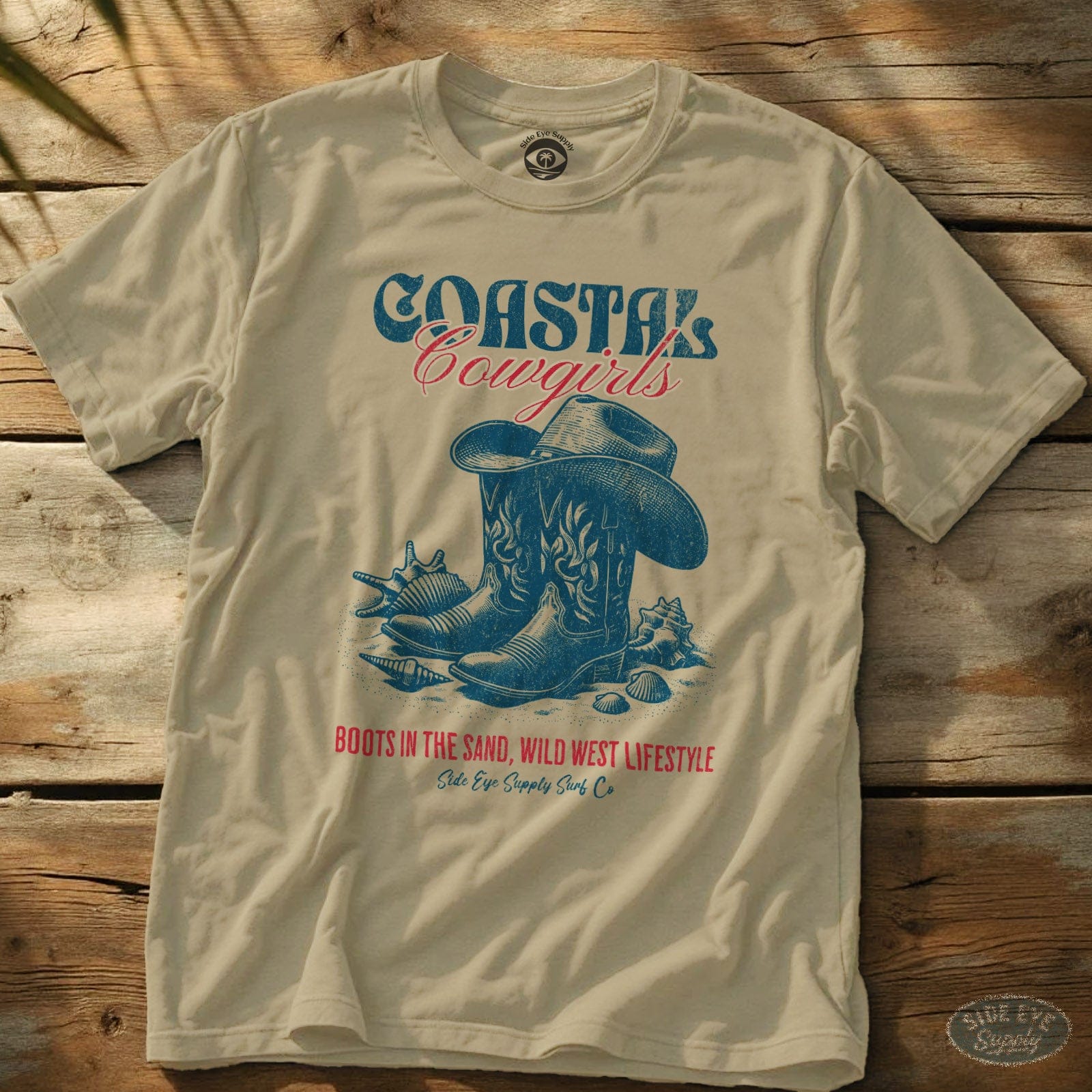 Coastal Cowgirls Tee Sand / S - by Side Eye Supply - Surf Beach Life Apparel