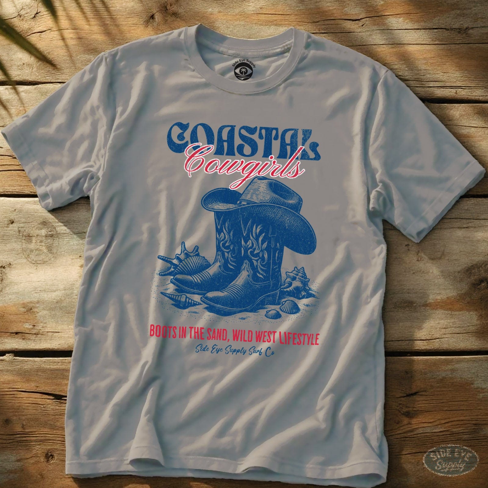 Coastal Cowgirls Tee Ice Grey / S - by Side Eye Supply - Surf Beach Life Apparel