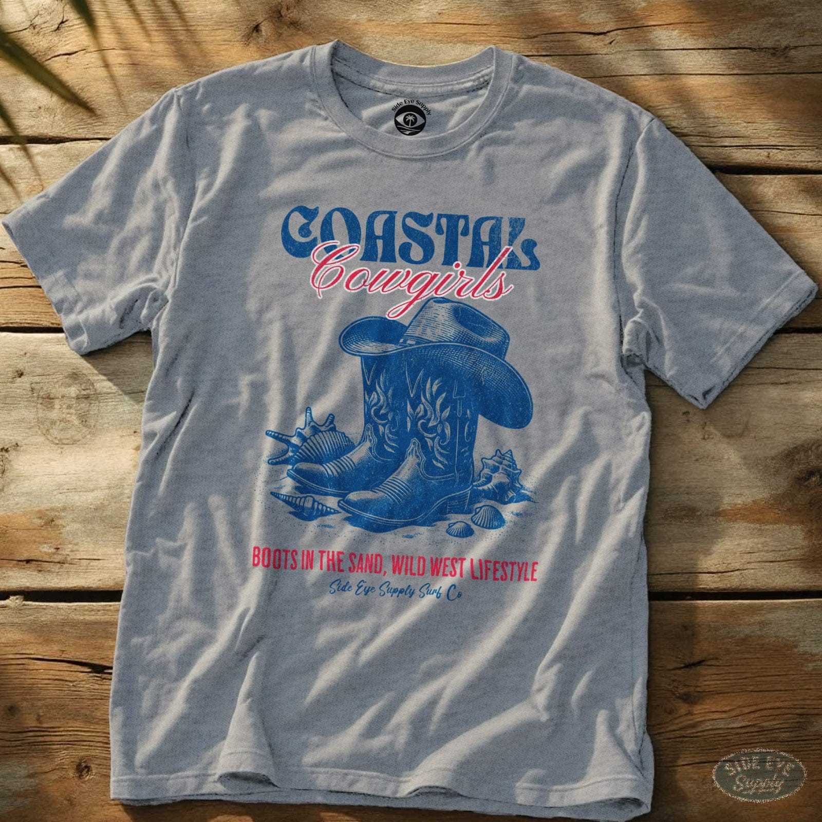 Coastal Cowgirls Tee Sport Grey / S - by Side Eye Supply - Surf Beach Life Apparel