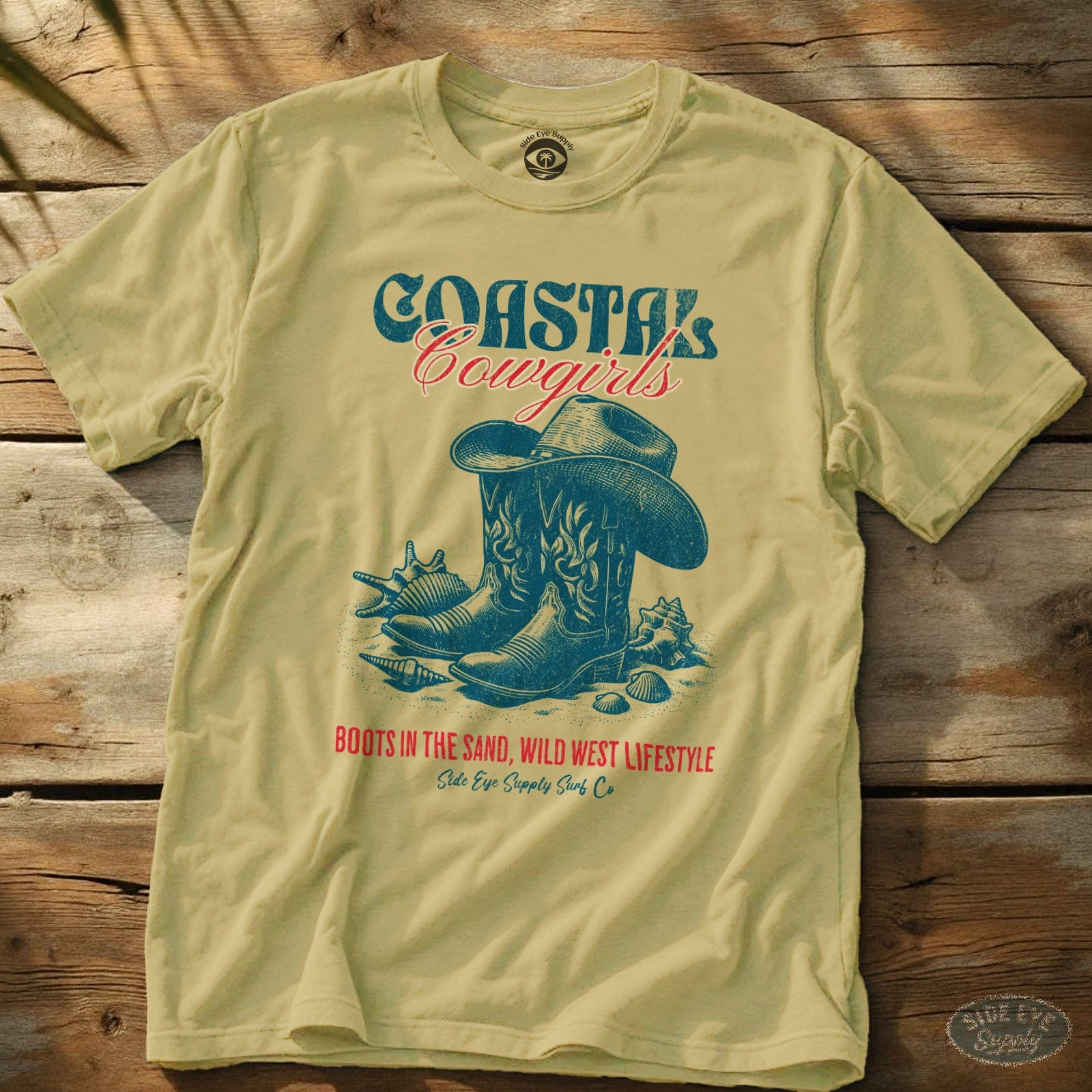 Coastal Cowgirls Tee Cornsilk / S - by Side Eye Supply - Surf Beach Life Apparel