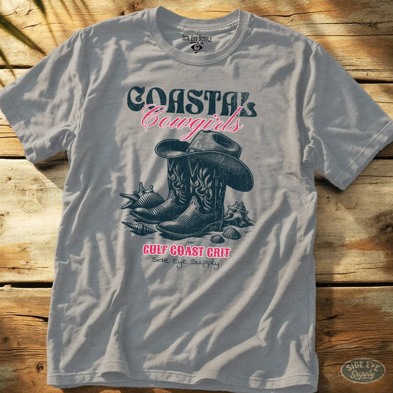 Coastal Cowgirls Tee Sport Grey / S - by Side Eye Supply - Surf Beach Life Apparel