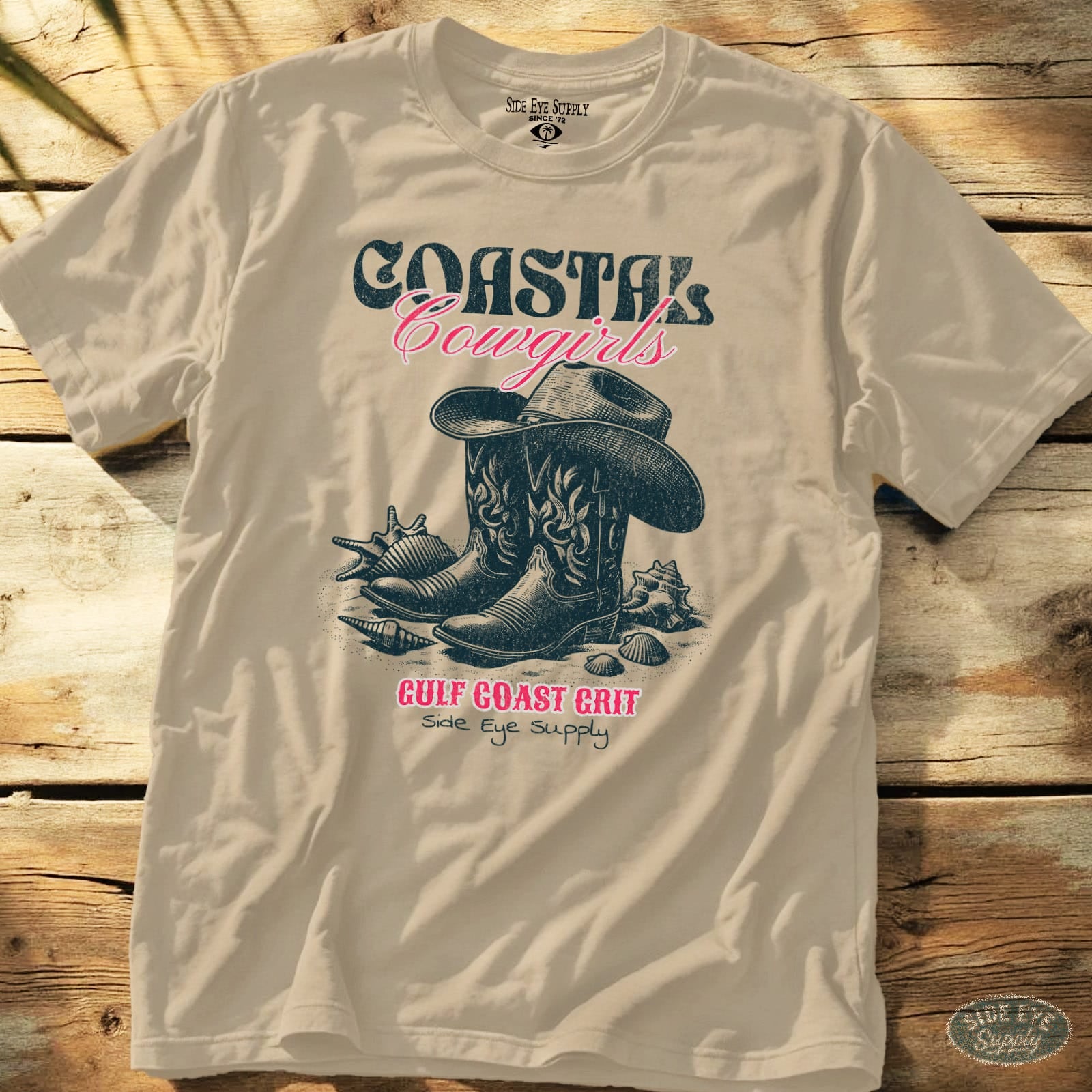 Coastal Cowgirls Tee Sand / S - by Side Eye Supply - Surf Beach Life Apparel