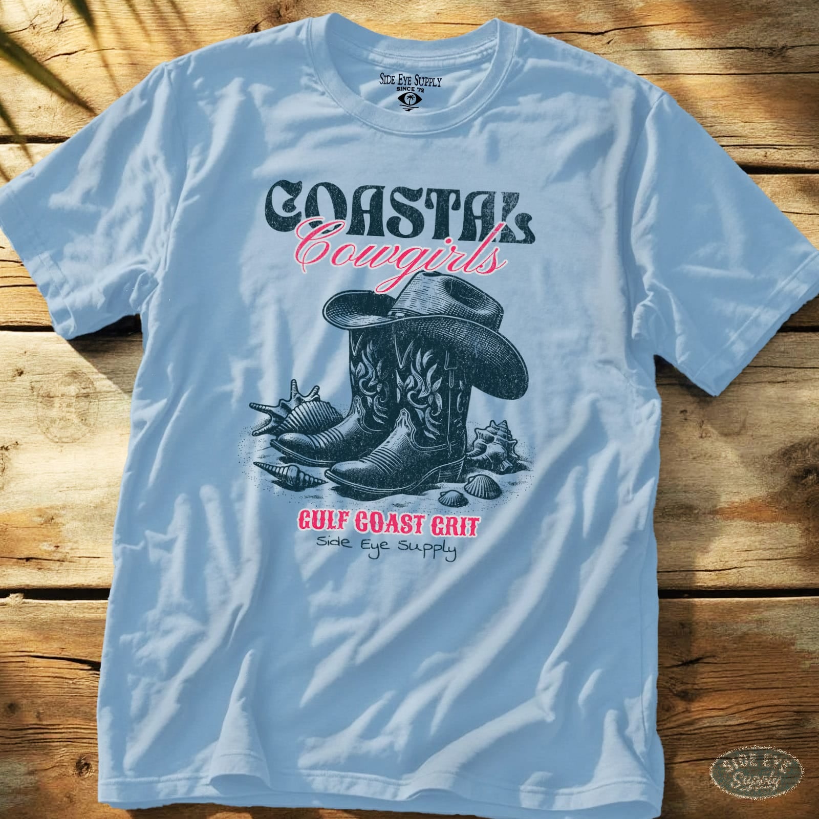 Coastal Cowgirls Tee Light Blue / S - by Side Eye Supply - Surf Beach Life Apparel