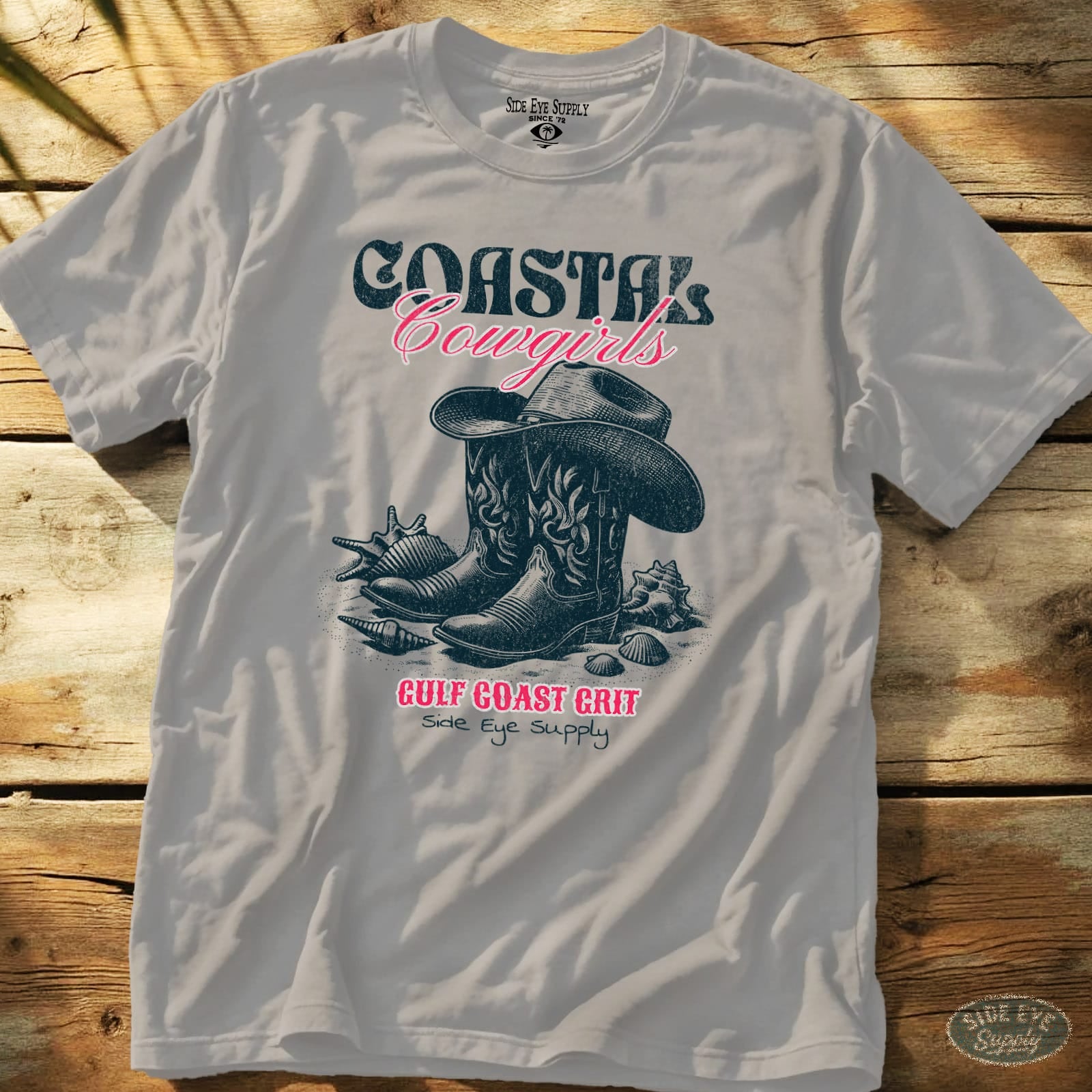 Coastal Cowgirls Tee Ice Grey / S - by Side Eye Supply - Surf Beach Life Apparel