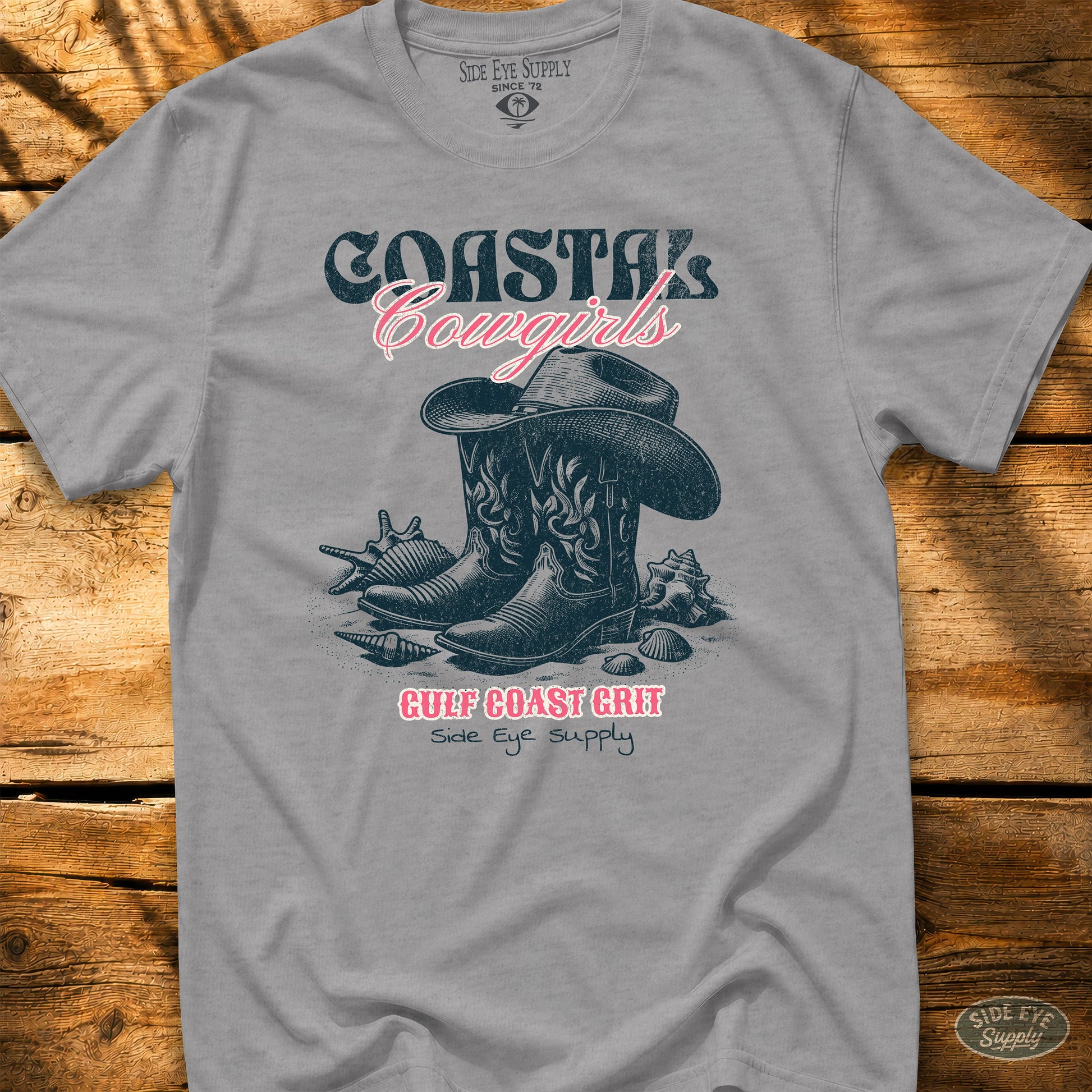Coastal Cowgirls Tee Sport Grey / S - by Side Eye Supply - Surf Beach Life Apparel