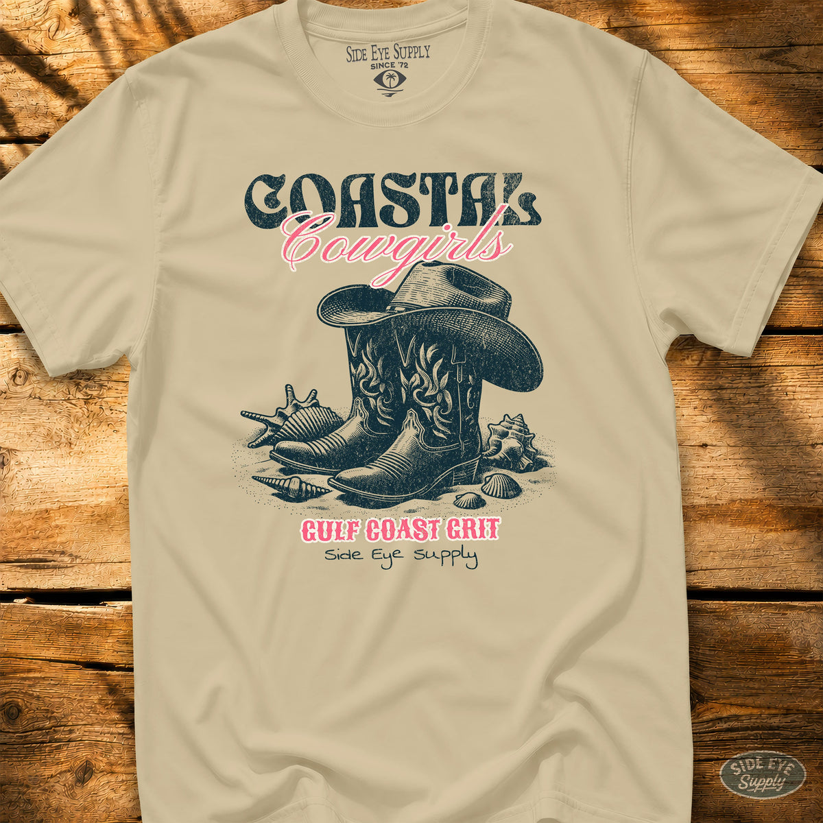 Coastal Cowgirls Tee Sand / S - by Side Eye Supply - Surf Beach Life Apparel