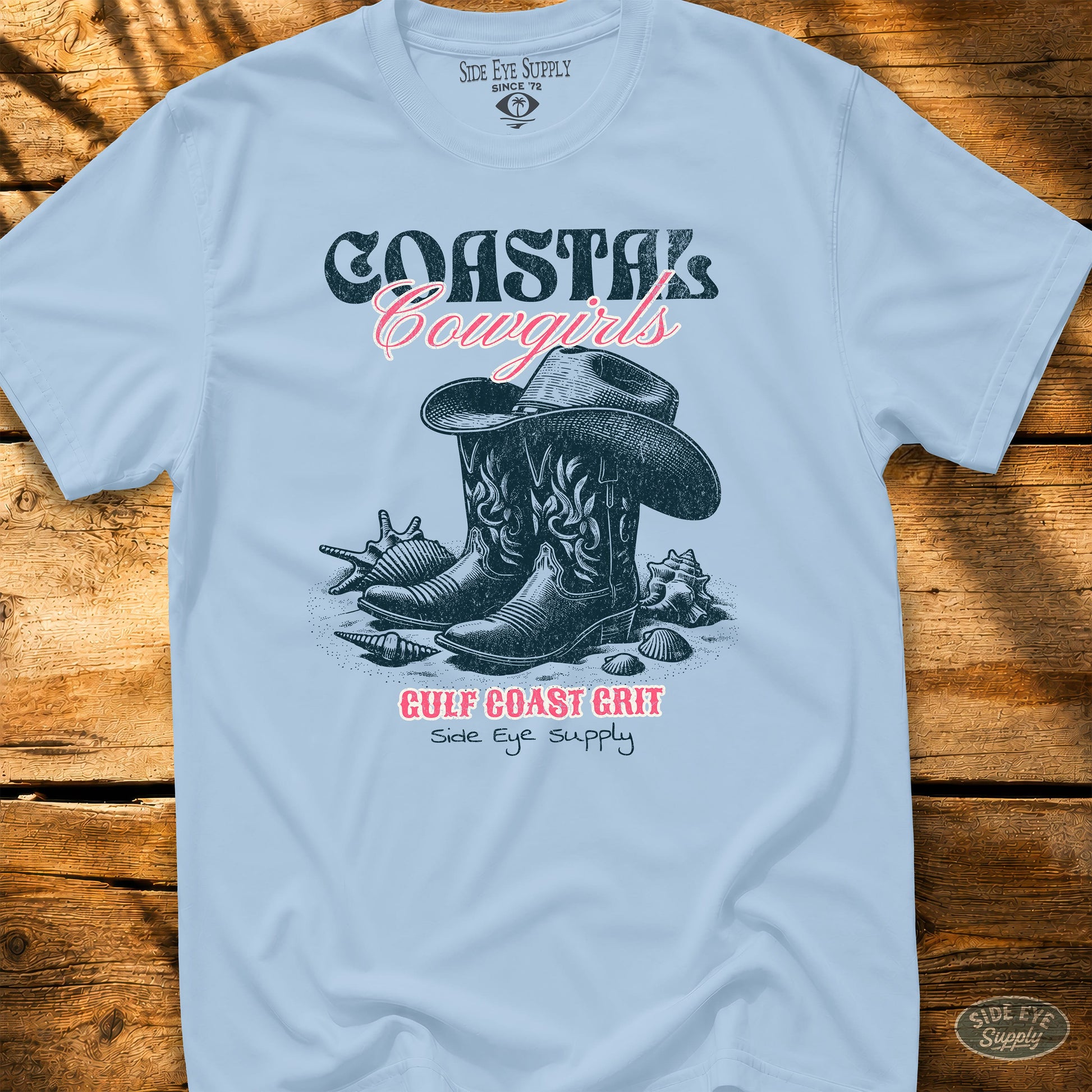 Coastal Cowgirls Tee Light Blue / S - by Side Eye Supply - Surf Beach Life Apparel