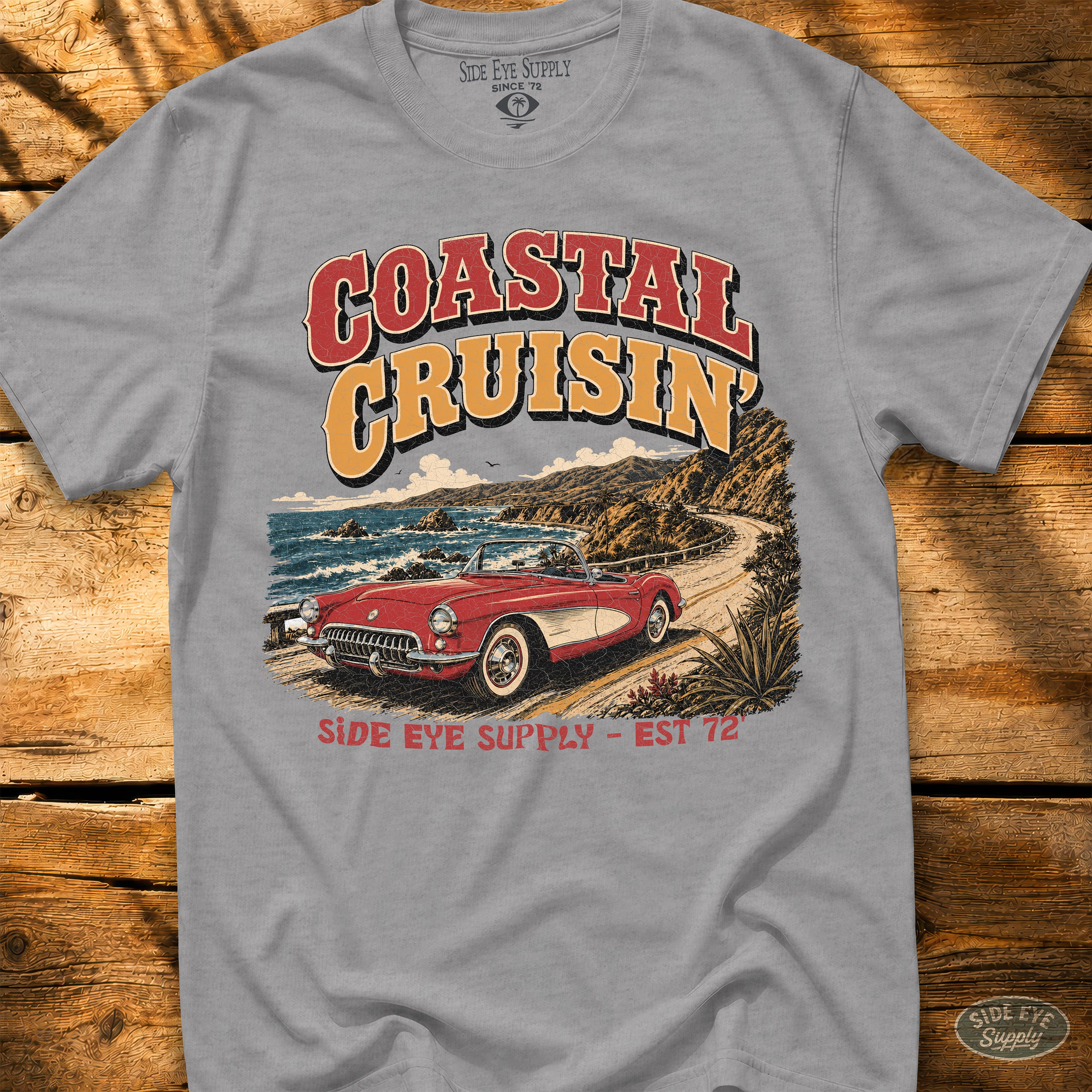 Coastal Cruisin' Tee Sport Grey / S - by Side Eye Supply - Surf Beach Life Apparel
