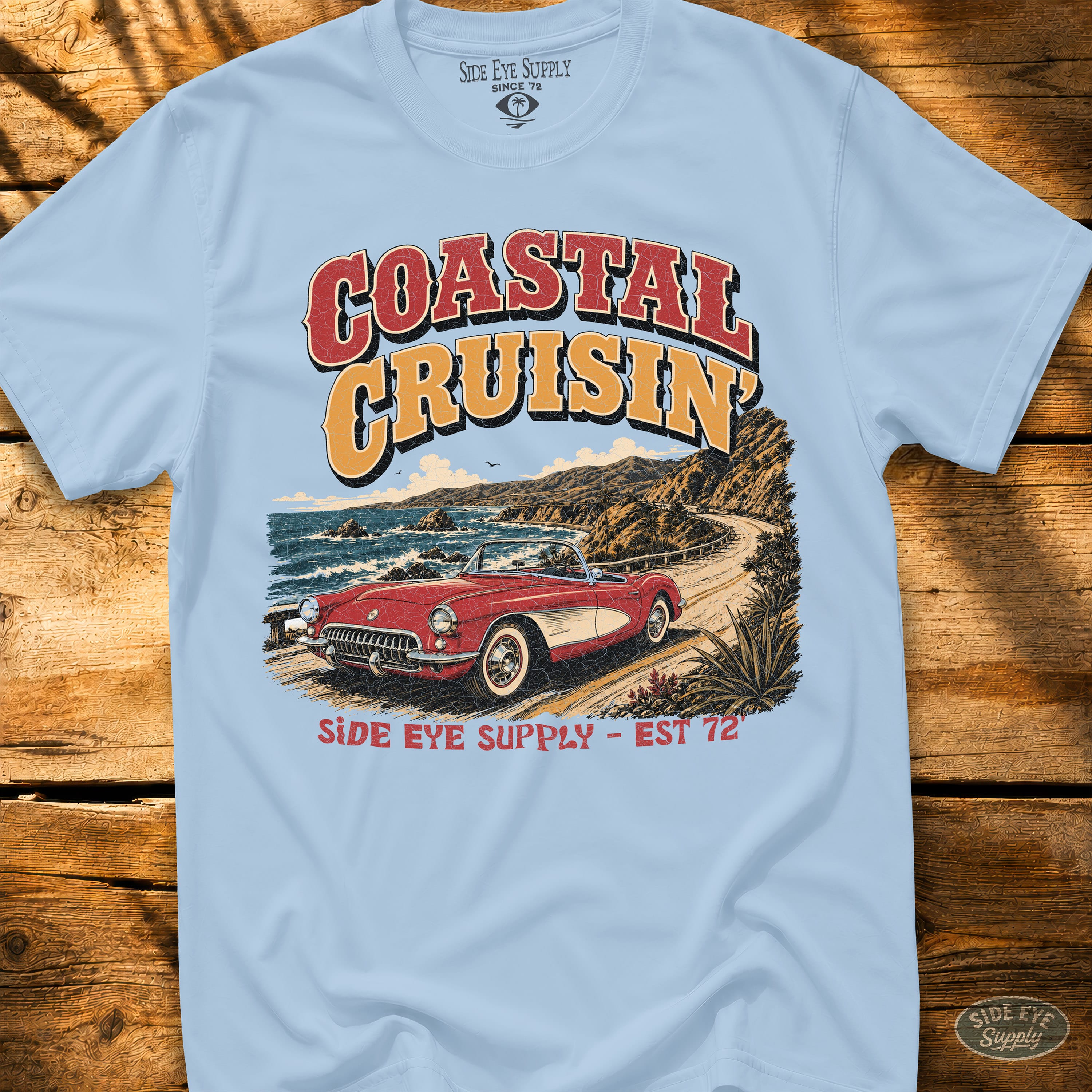 Coastal Cruisin' Tee Light Blue / S - by Side Eye Supply - Surf Beach Life Apparel