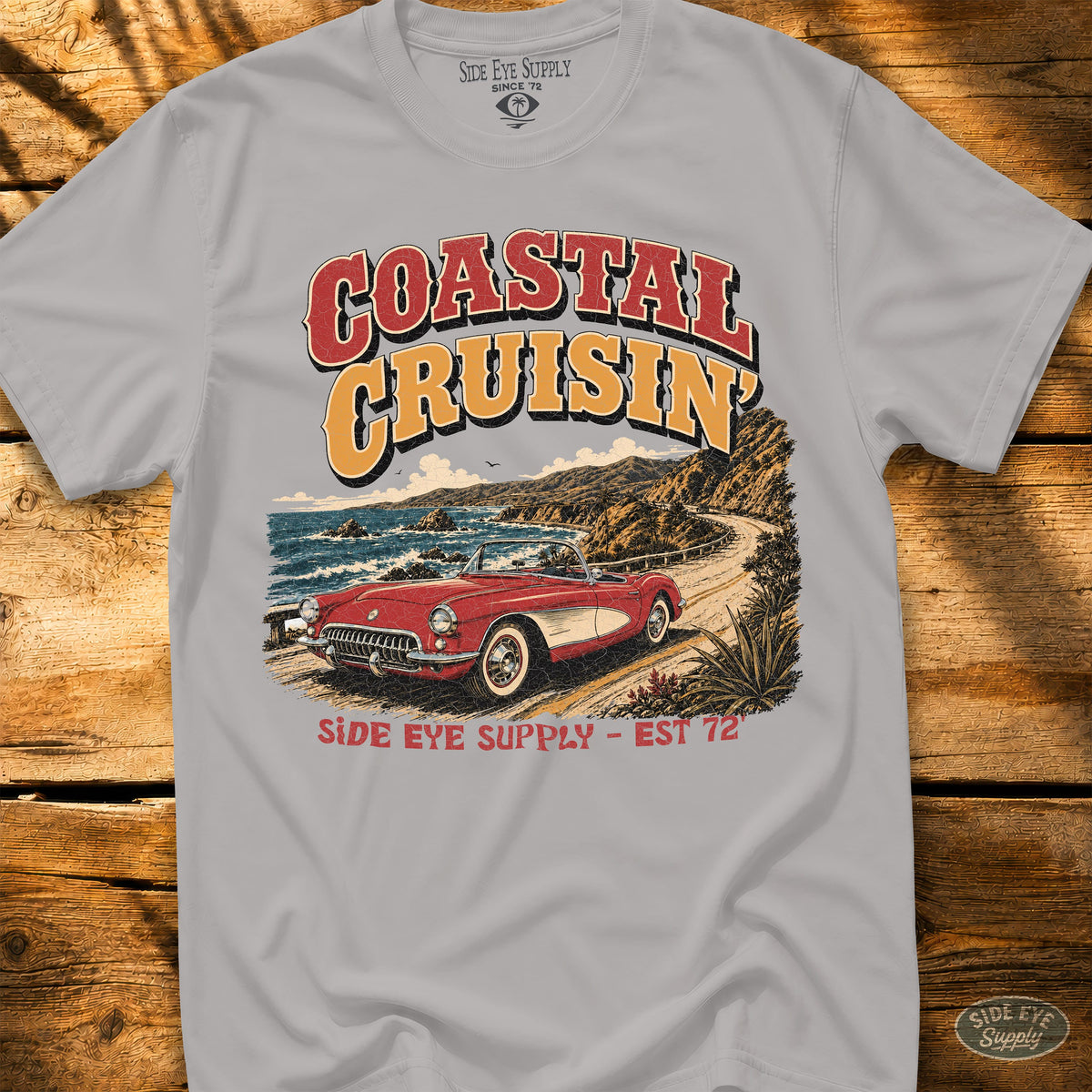 Coastal Cruisin' Tee Ice Grey / S - by Side Eye Supply - Surf Beach Life Apparel