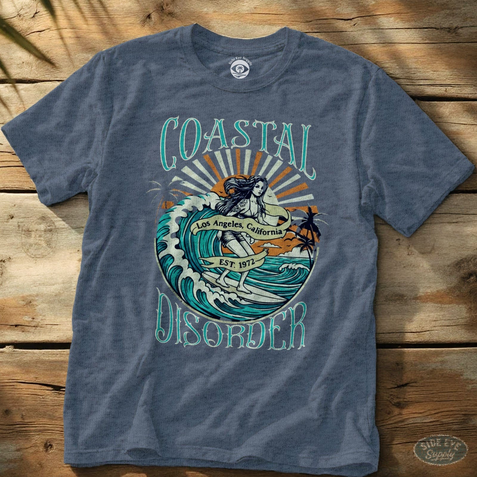 Coastal Disorder Tee Heather Indigo / S - by Side Eye Supply - Surf Beach Life Apparel