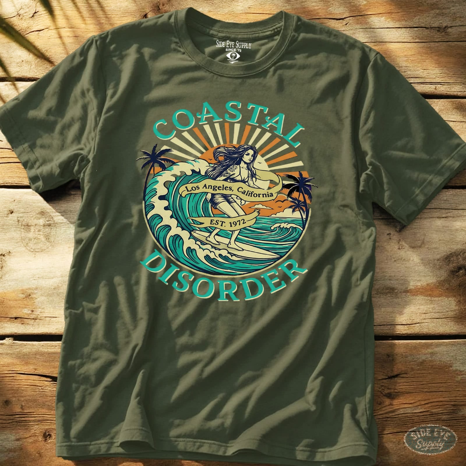 Coastal Disorder Tee Military Green / S - by Side Eye Supply - Surf Beach Life Apparel