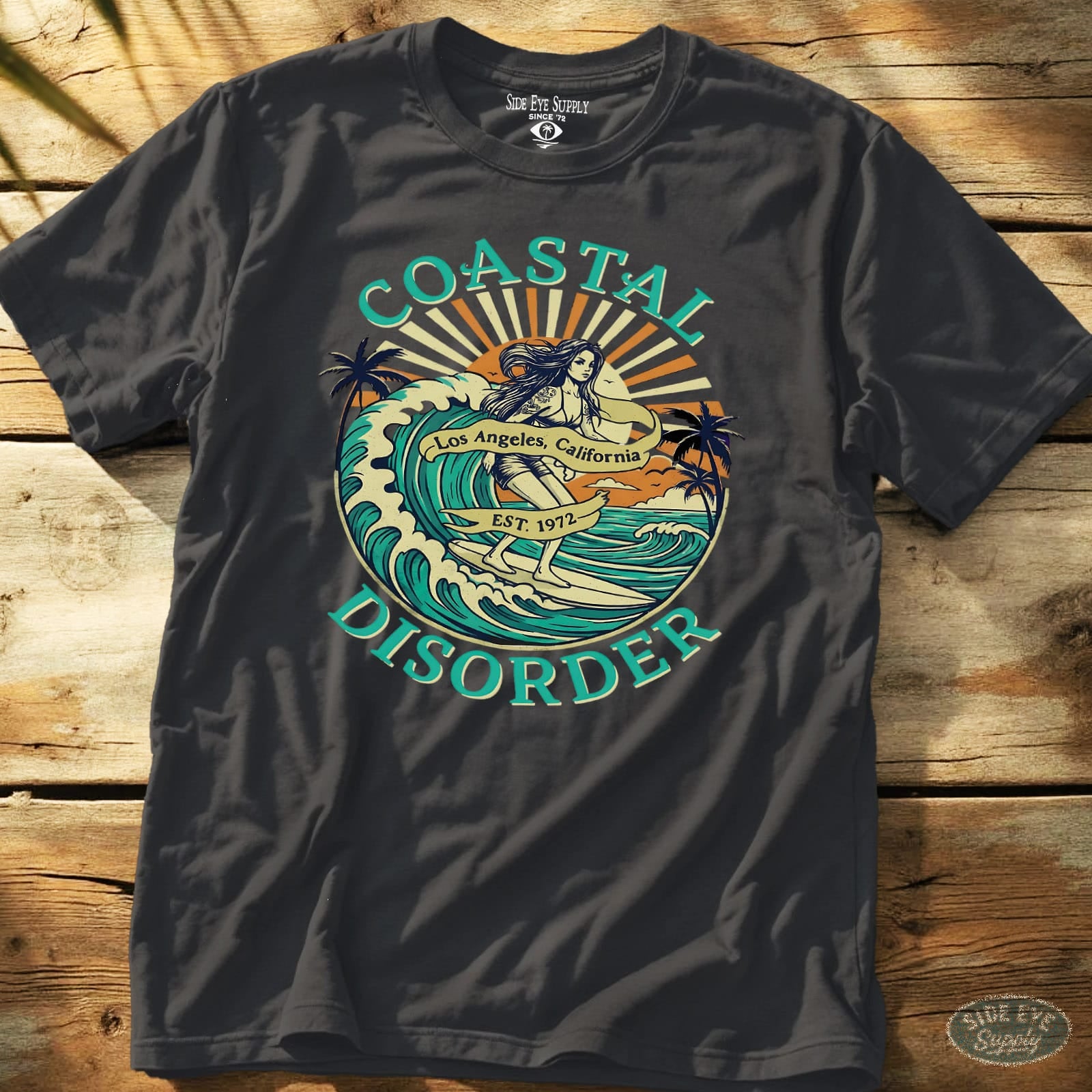 Coastal Disorder Tee Charcoal / S - by Side Eye Supply - Surf Beach Life Apparel