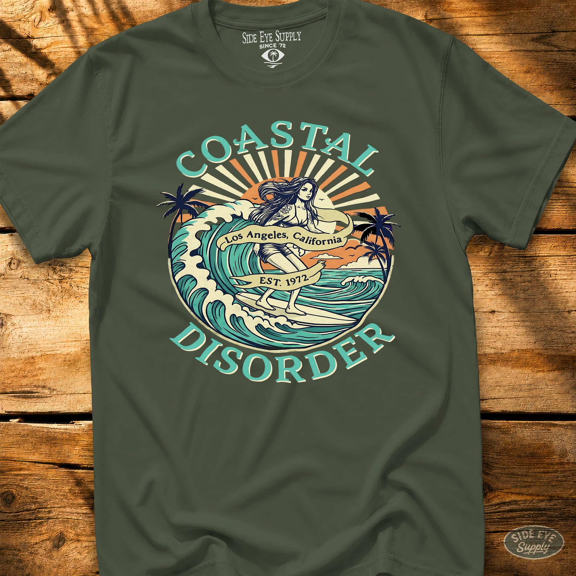 Coastal Disorder Tee Military Green / S - by Side Eye Supply - Surf Beach Life Apparel