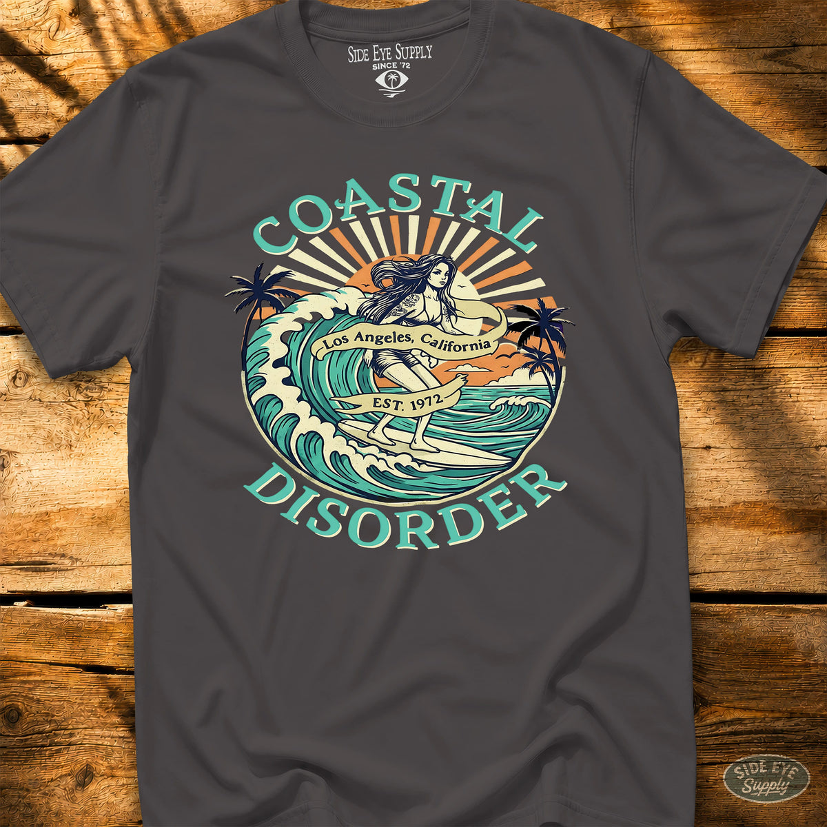 Coastal Disorder Tee Charcoal / S - by Side Eye Supply - Surf Beach Life Apparel