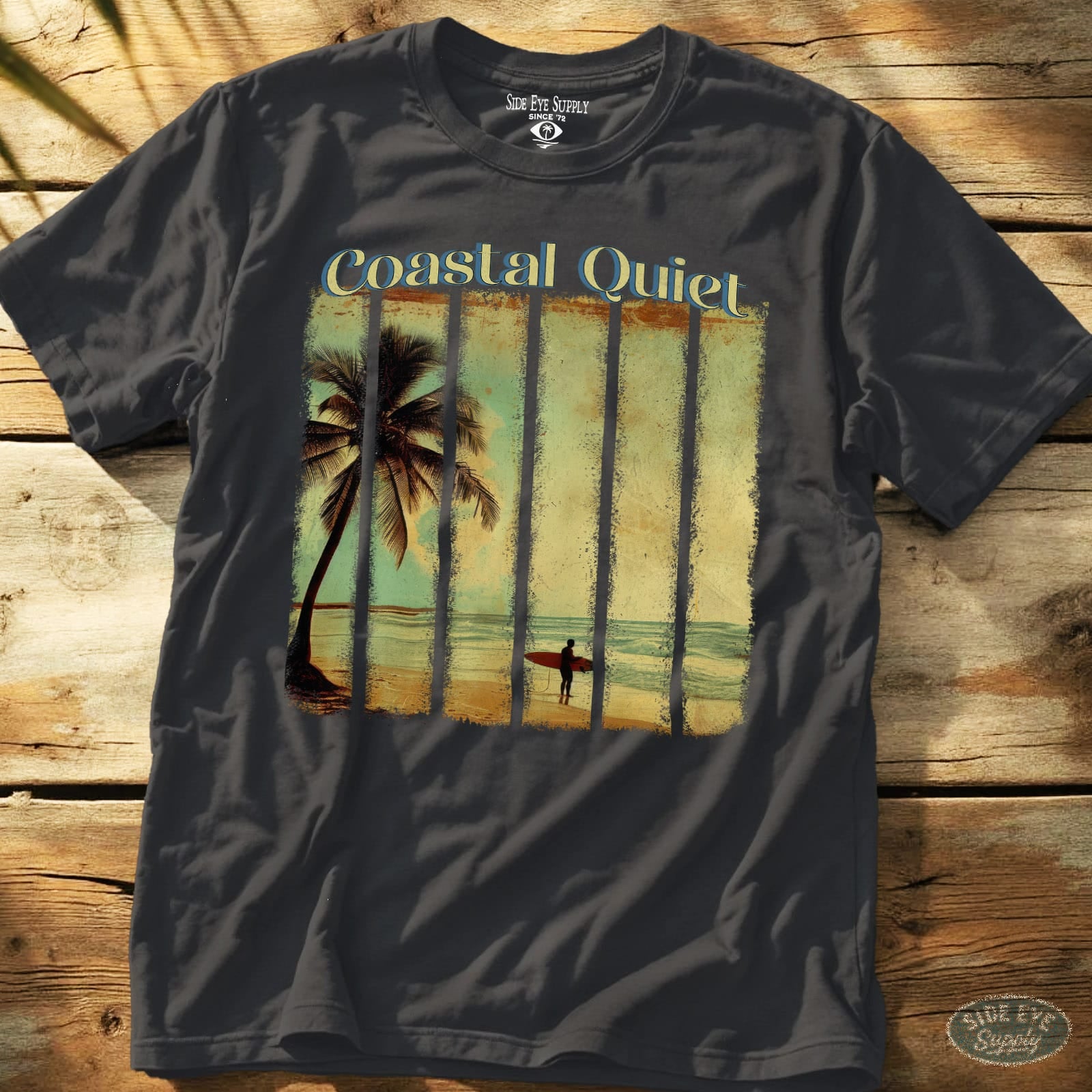 Coastal Quiet Tee Charcoal / S - by Side Eye Supply - Surf Beach Life Apparel