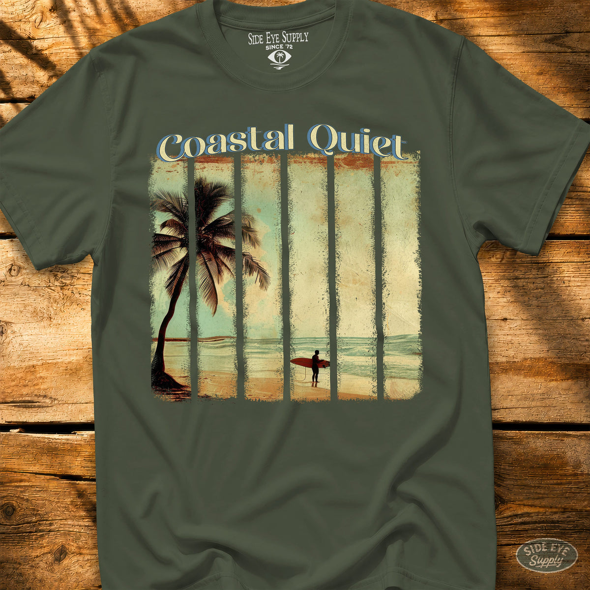 Coastal Quiet Tee Military Green / S - by Side Eye Supply - Surf Beach Life Apparel