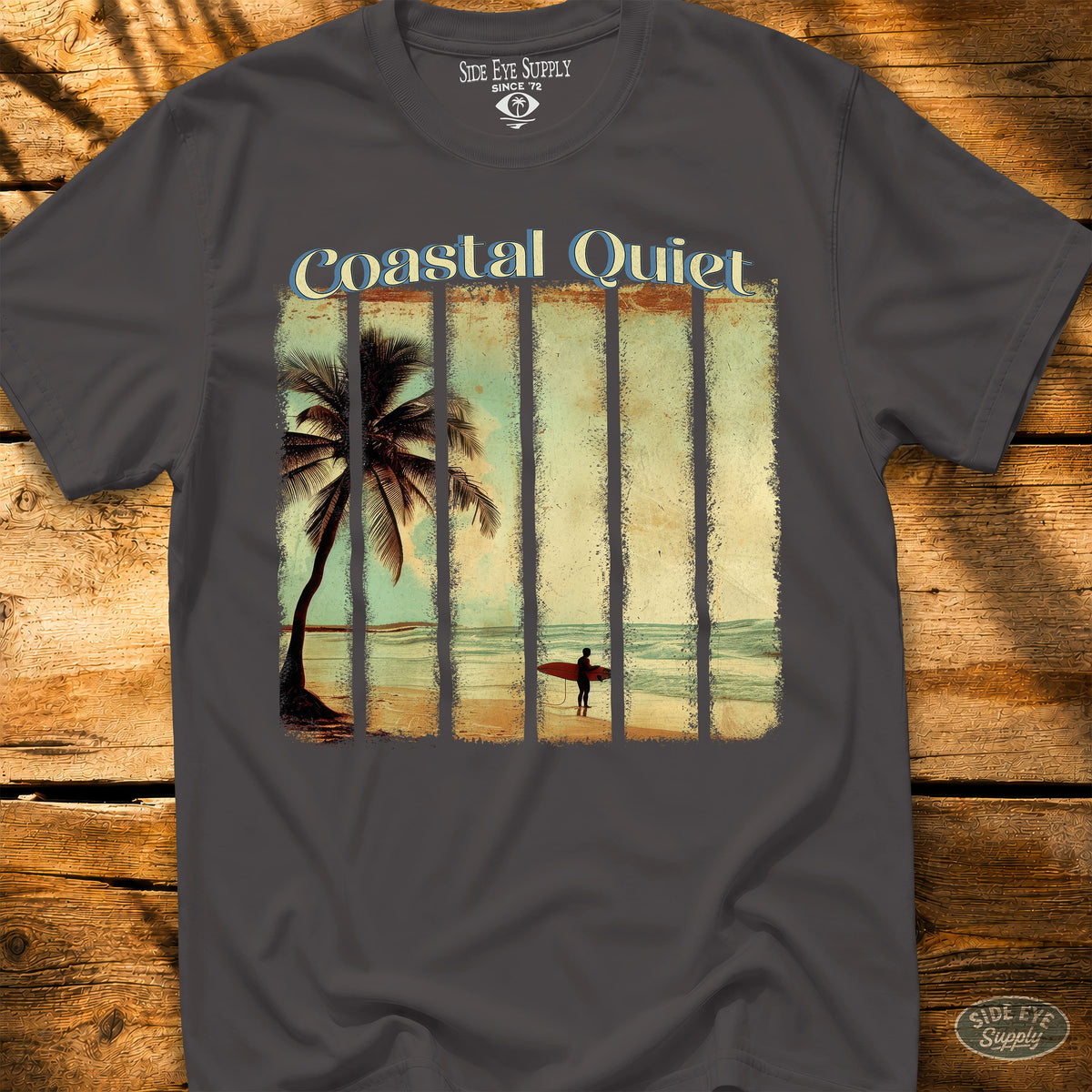 Coastal Quiet Tee Charcoal / S - by Side Eye Supply - Surf Beach Life Apparel