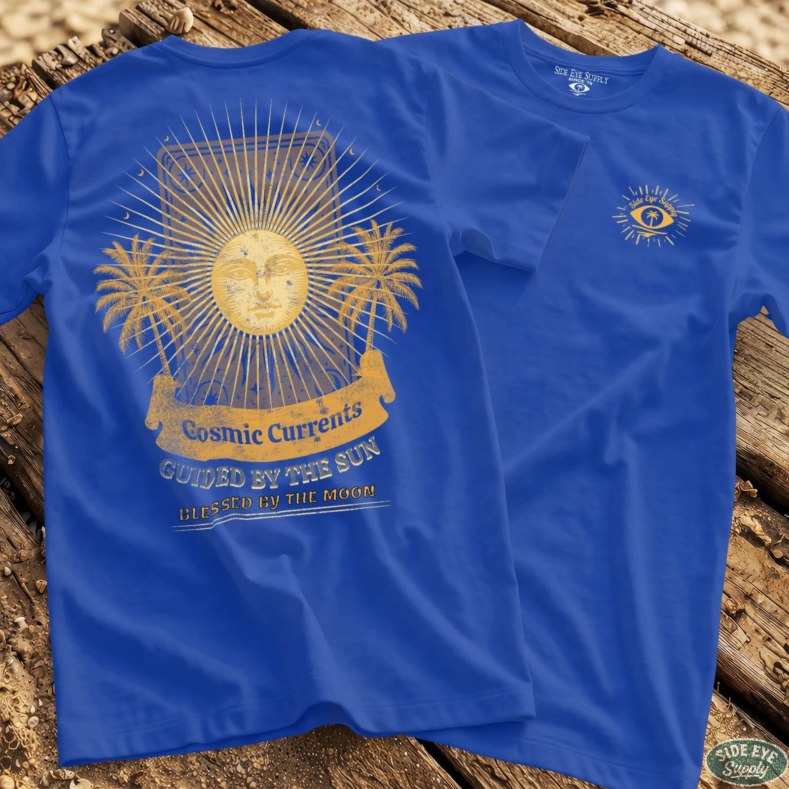 Cosmic Currents Tee Royal / S - by Side Eye Supply - Surf Beach Life Apparel