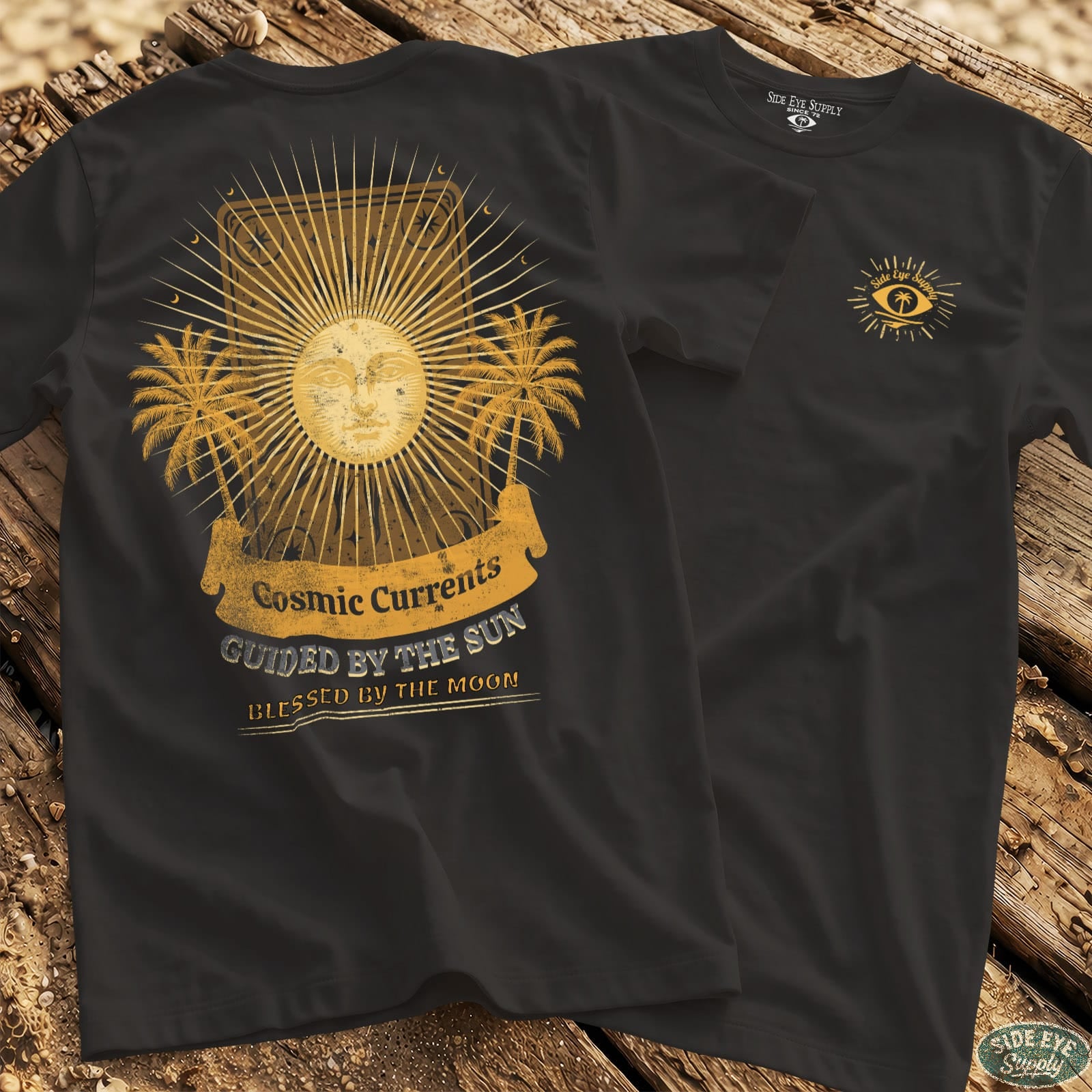 Cosmic Currents Tee Black / S - by Side Eye Supply - Surf Beach Life Apparel