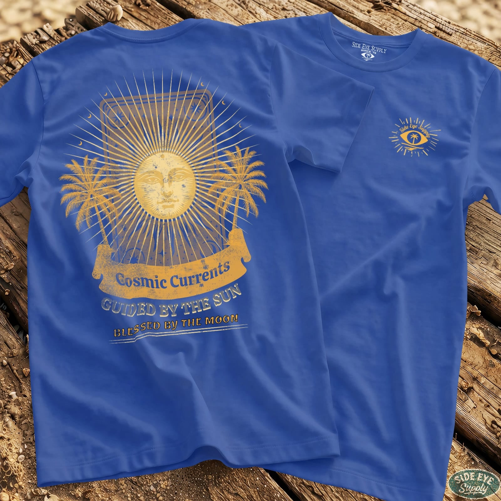 Cosmic Currents Tee Royal / S - by Side Eye Supply - Surf Beach Life Apparel