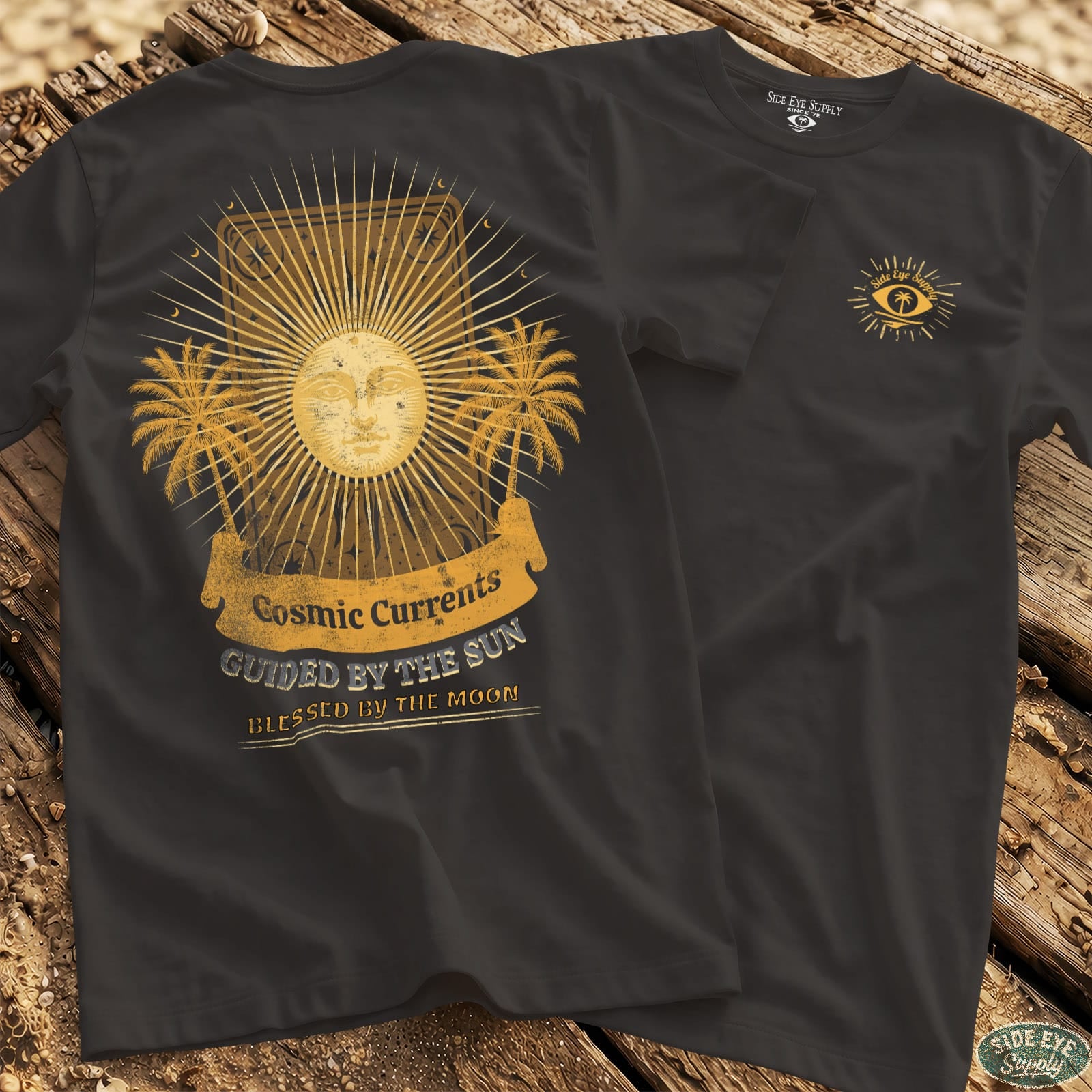 Cosmic Currents Tee Black / S - by Side Eye Supply - Surf Beach Life Apparel