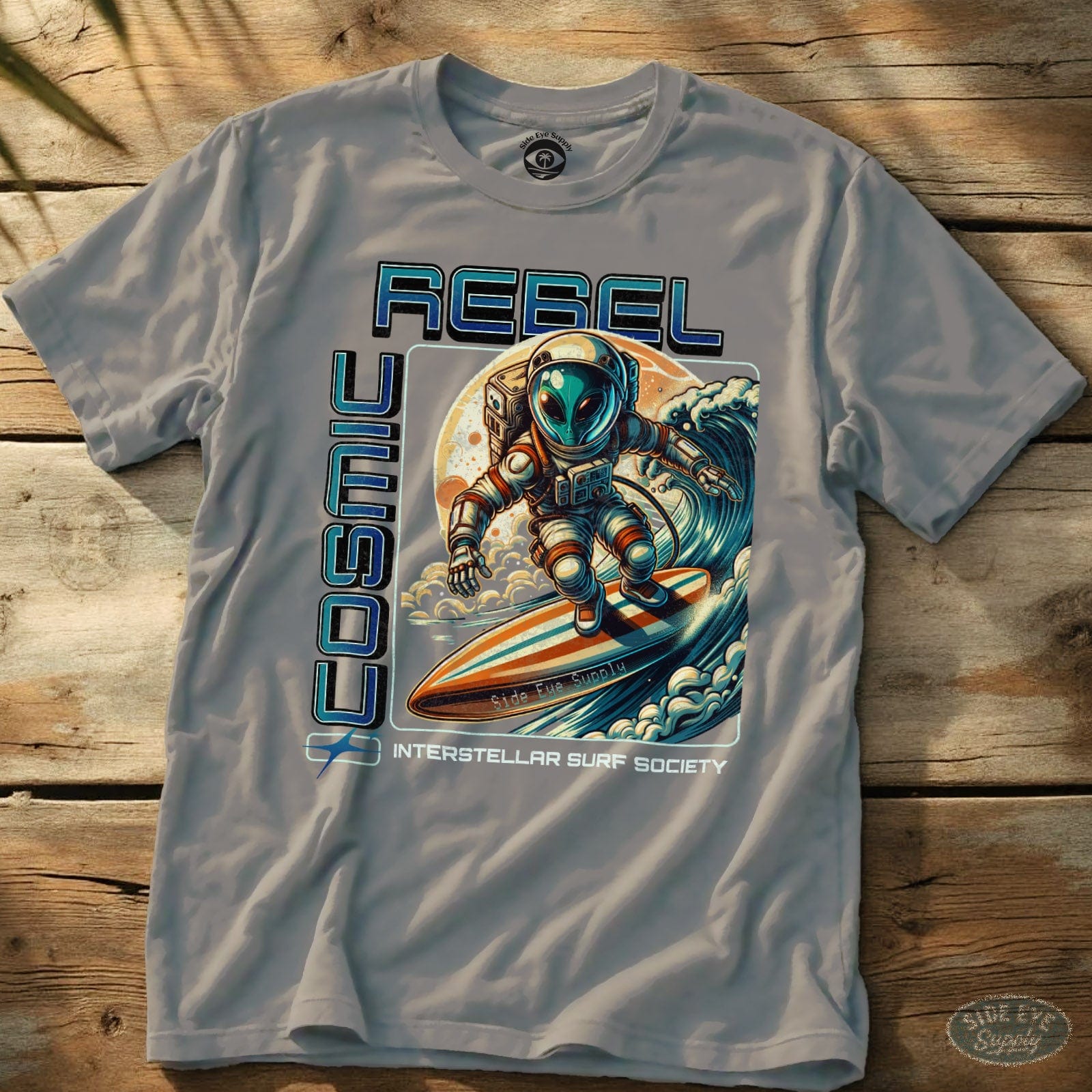 Cosmic Rebel T-Shirt Ice Grey / S - by Side Eye Supply - Surf Beach Life Apparel