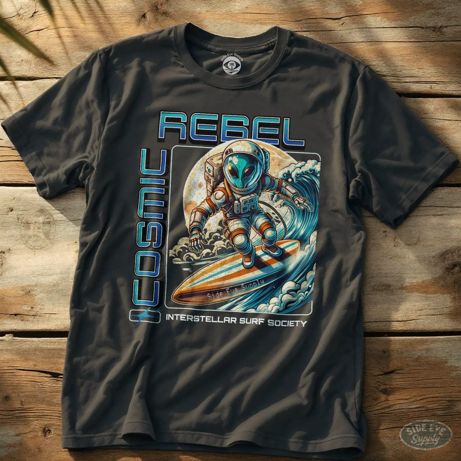 Cosmic Rebel T-Shirt Charcoal / S - by Side Eye Supply - Surf Beach Life Apparel