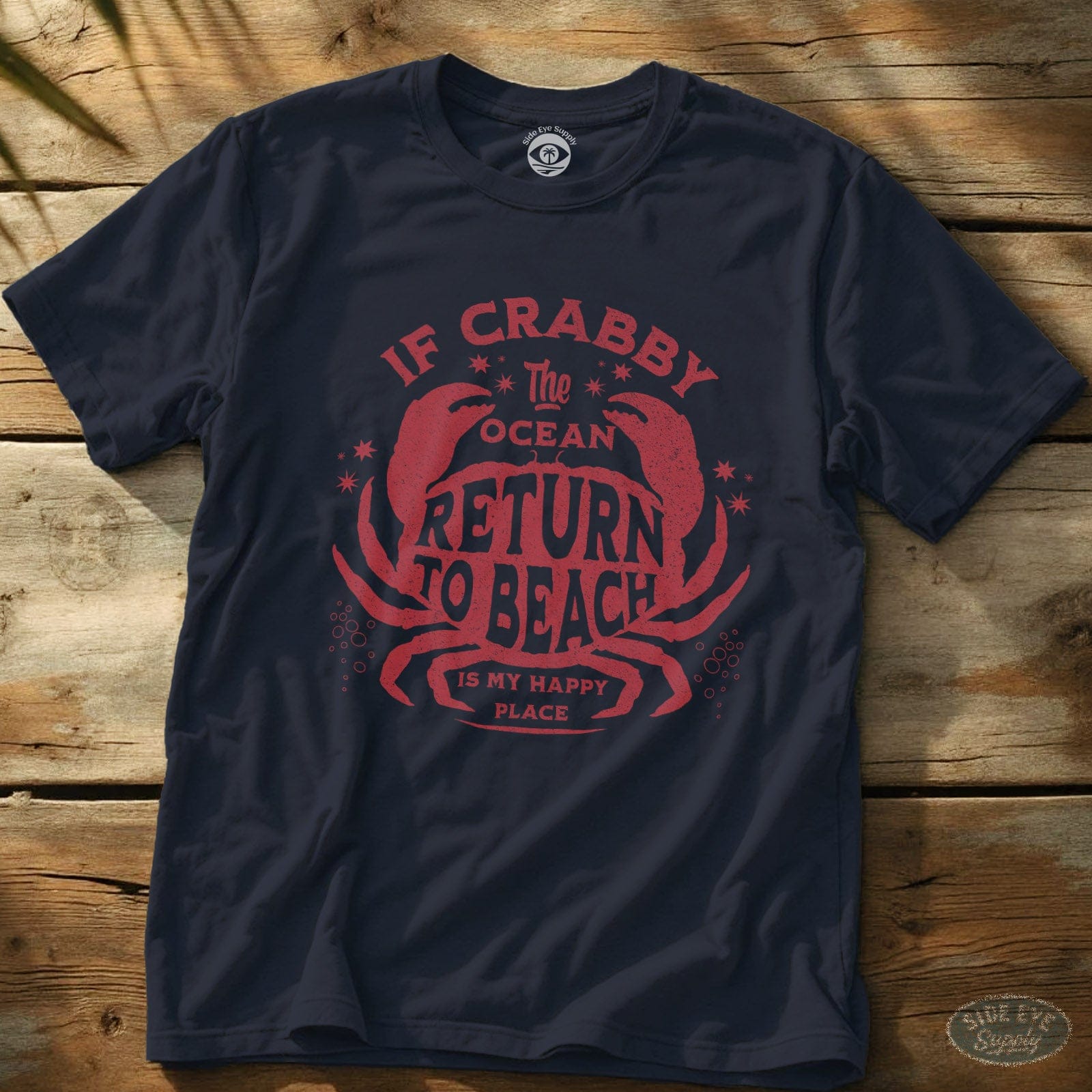 Crabby Tee Navy / S - by Side Eye Supply - Surf Beach Life Apparel