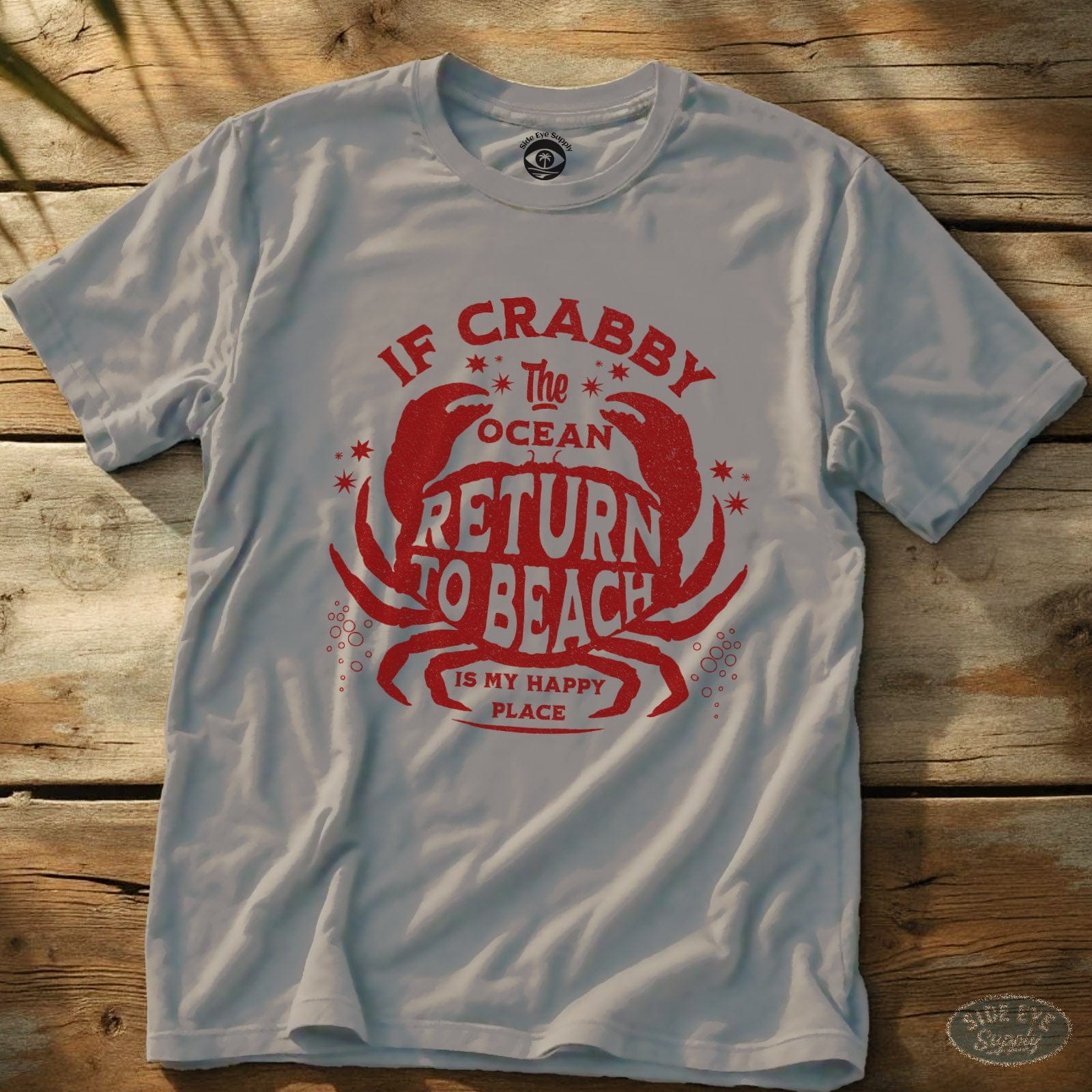 Crabby Tee Ice Grey / S - by Side Eye Supply - Surf Beach Life Apparel