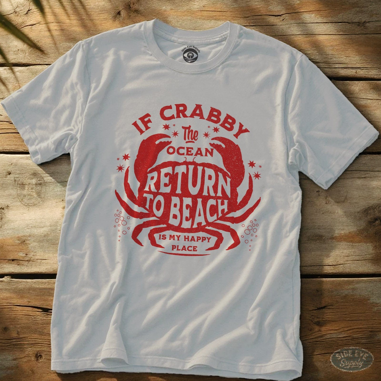 Crabby Tee White / S - by Side Eye Supply - Surf Beach Life Apparel