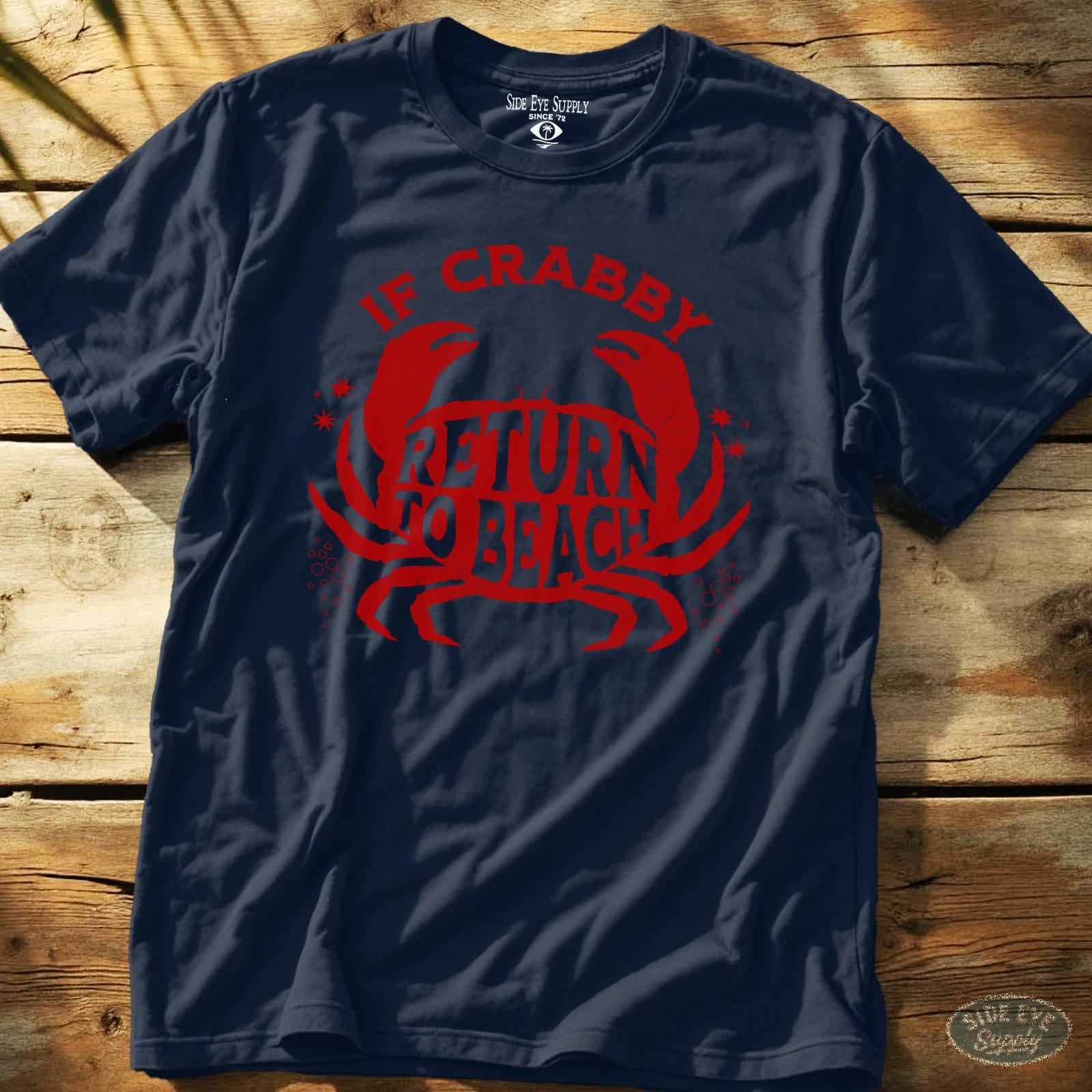 Crabby Tee Navy / S - by Side Eye Supply - Surf Beach Life Apparel