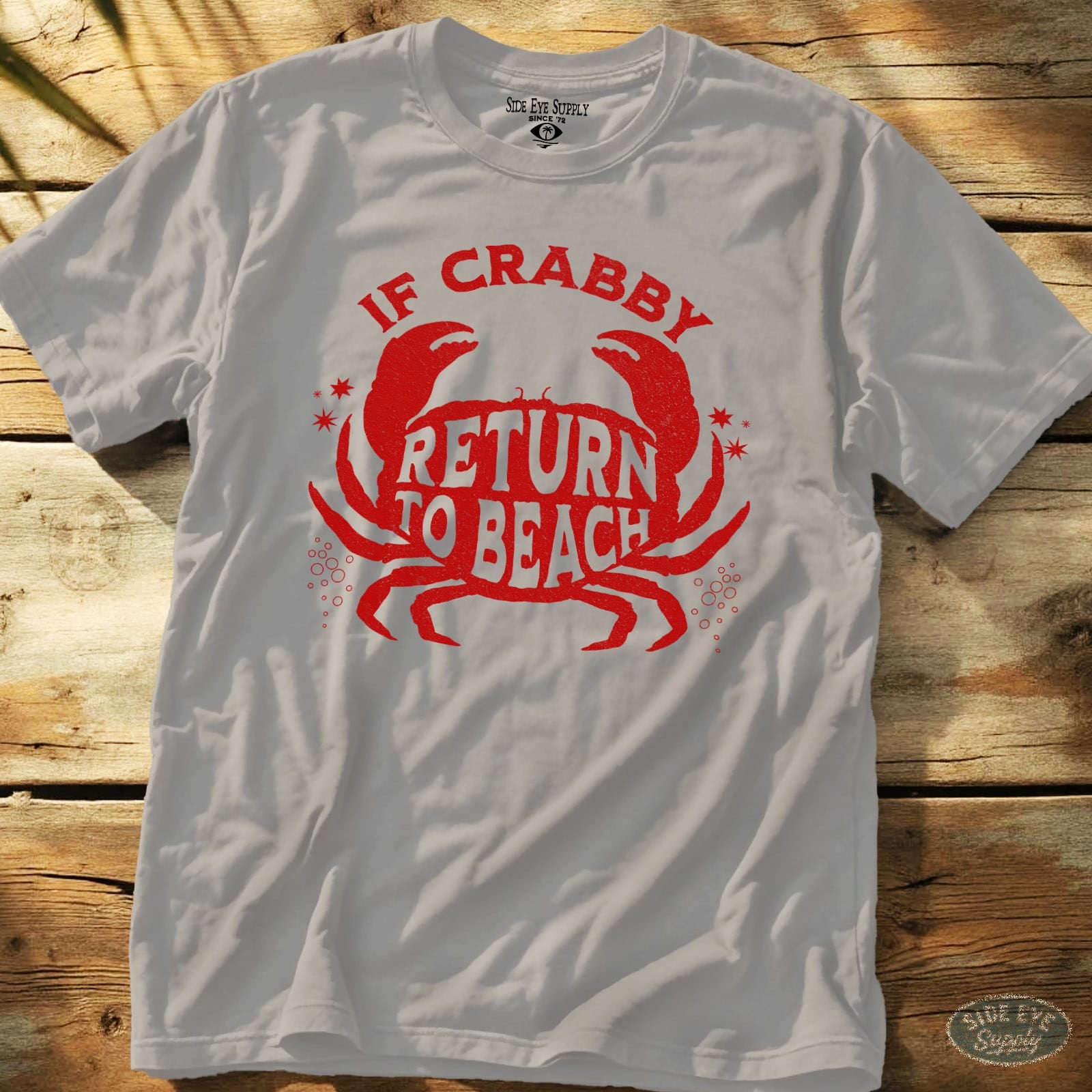 Crabby Tee Ice Grey / S - by Side Eye Supply - Surf Beach Life Apparel
