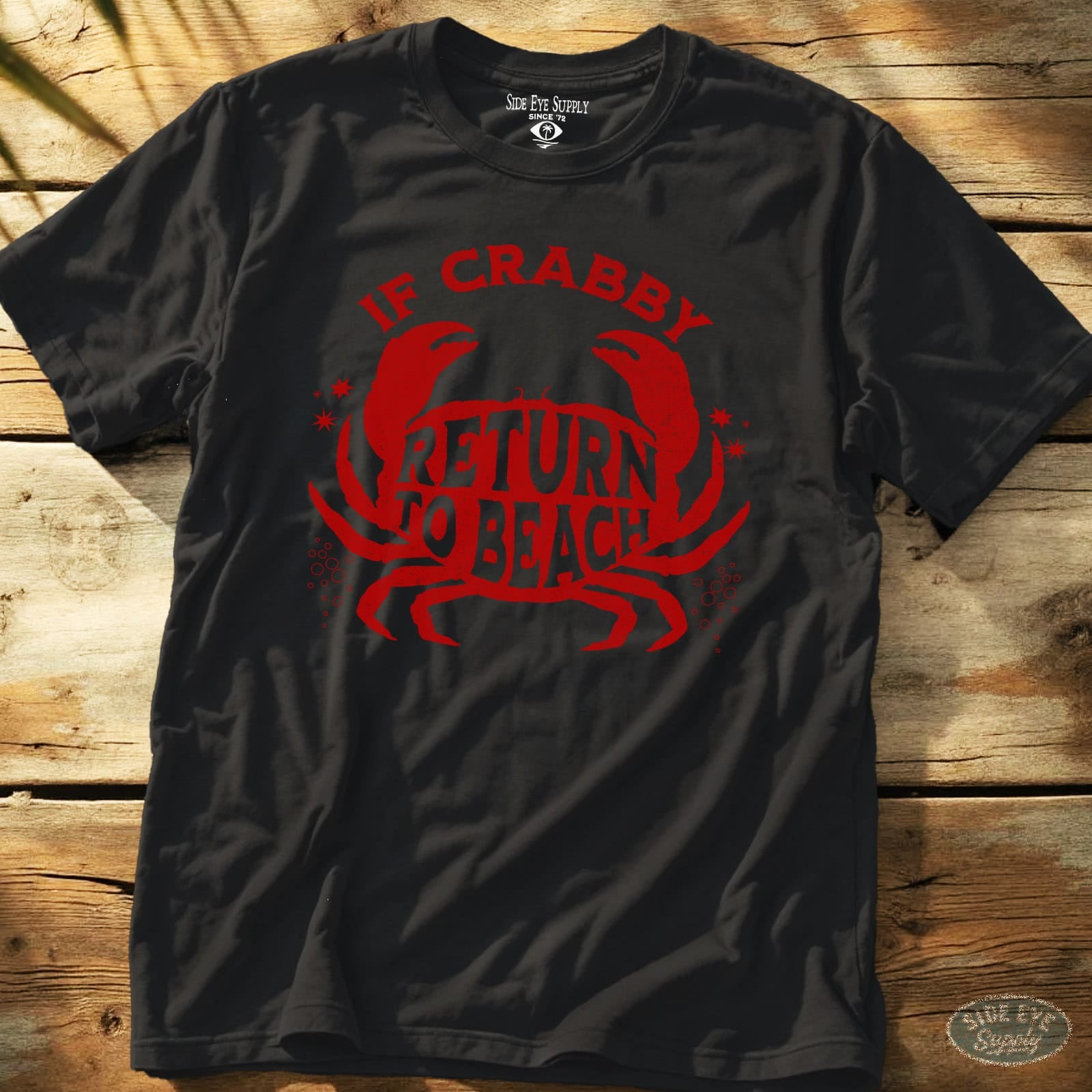 Crabby Tee Black / S - by Side Eye Supply - Surf Beach Life Apparel