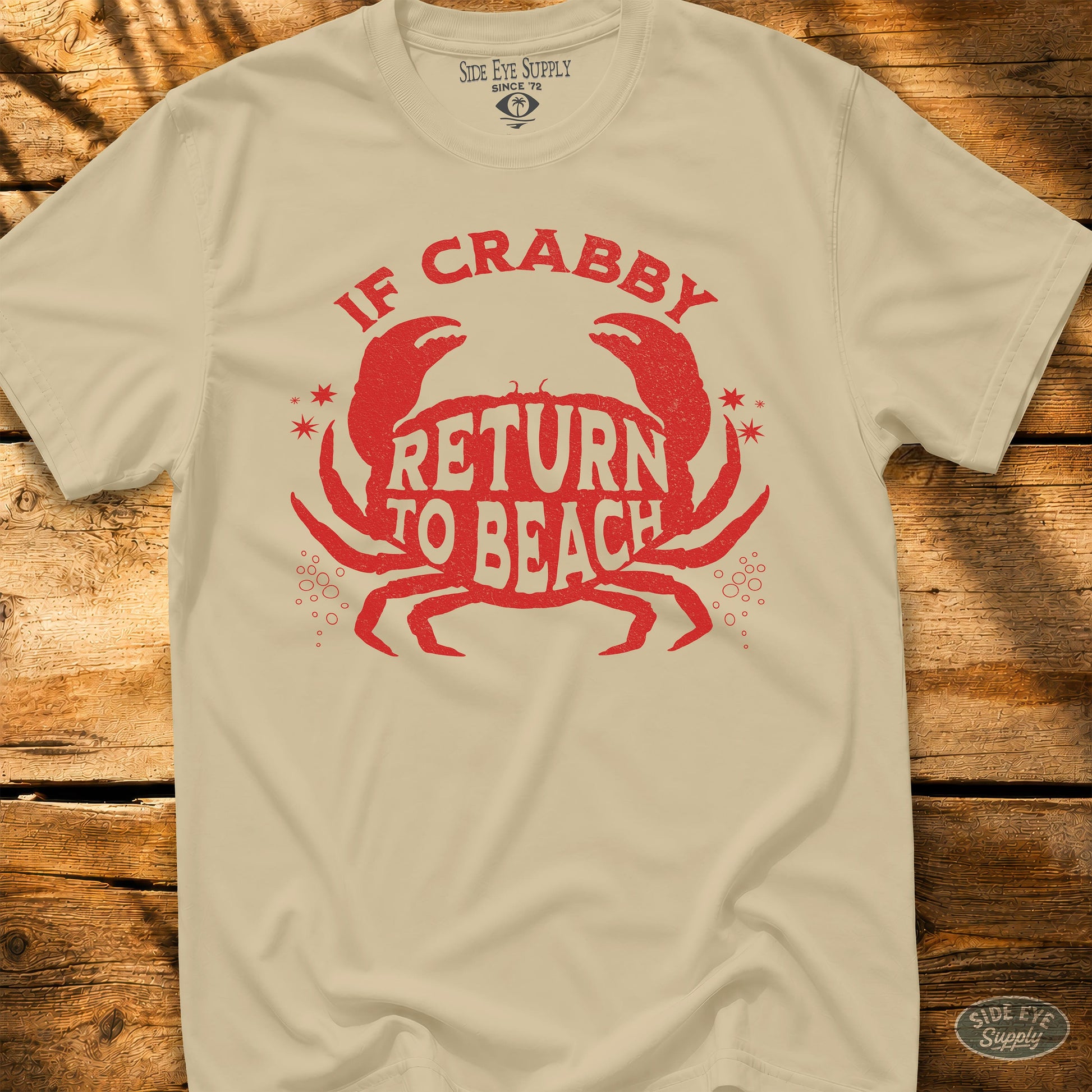 Crabby Tee Sand / S - by Side Eye Supply - Surf Beach Life Apparel